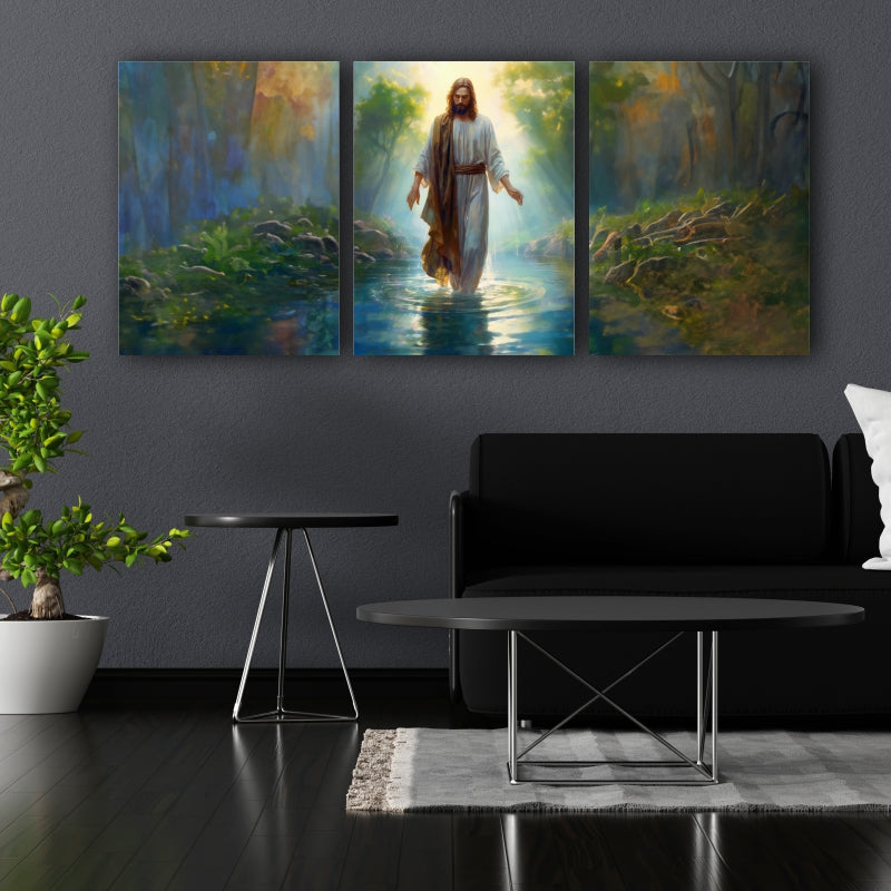 River of Faith: AI-Generated Wall Art of Jesus Walking on Water - Embrace the Miracle of Divine Guidance - S05E31