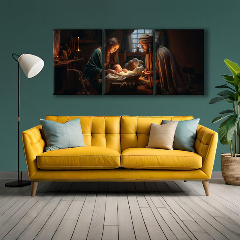 Blessed Bethlehem: A Reverent Wall Art Depicting the Birth of Jesus - Embrace the Divine Arrival - S05E49