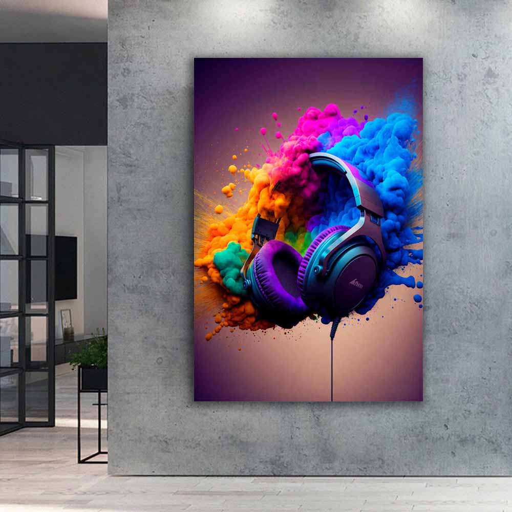 Colorful Punk Neon Gamer Controller Wall Art, Cool Gaming Fabric Print - Abstract Aesthetic - Esports Game Home Decoration S04E28
