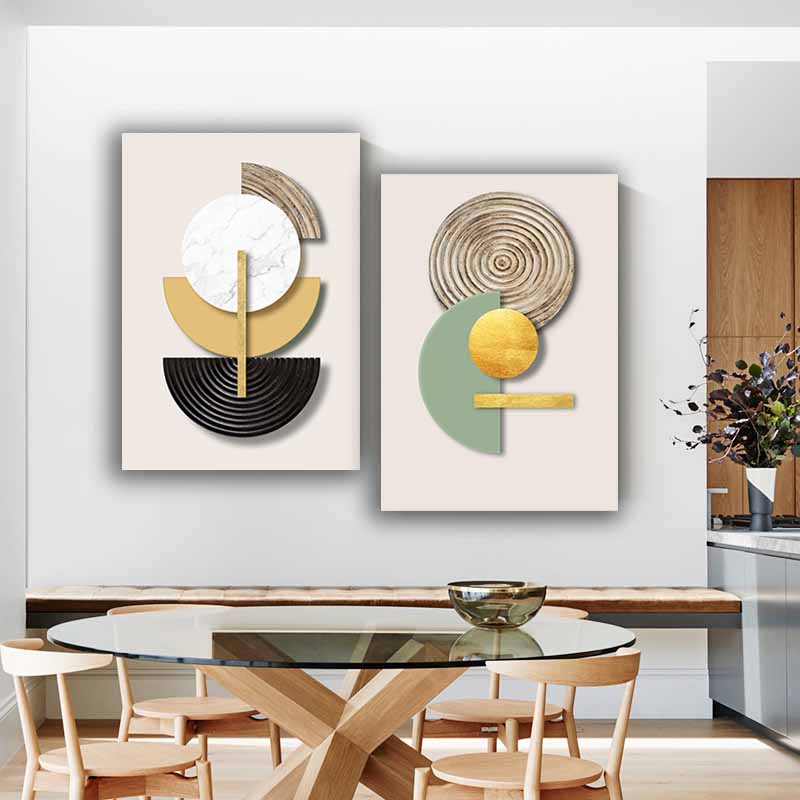 Radiant Geometry: A Modern Abstract Masterpiece of Golden Elegance - Captivating Wall Art for Contemporary Spaces S04E07