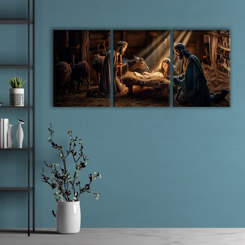 Nativity Wonder: A Captivating Wall Art Depicting the Birth of Jesus - Embrace the Miracle of Christmas - S05E48