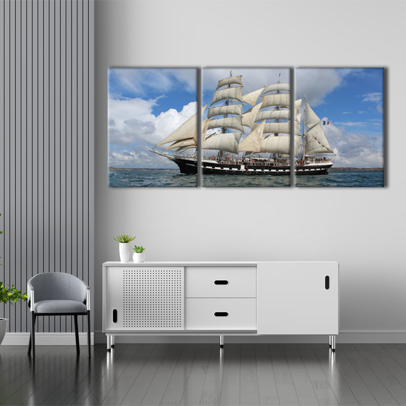Sails of Destiny: A Wall Art Capturing the Majestic Grace of a Sailing Ship - Embark on a Voyage of Imagination and Exploration - S05E82