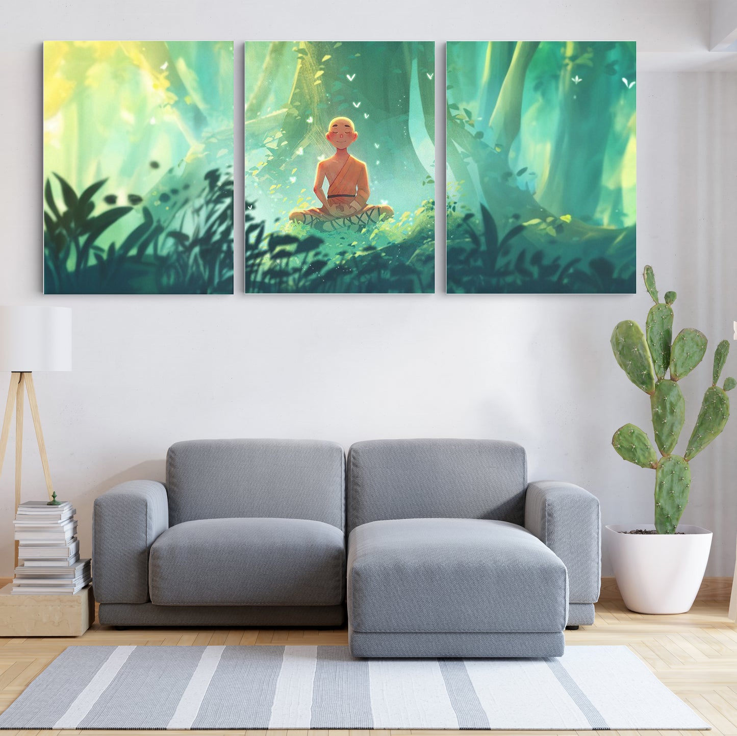 Serenity Within: Monk Meditating - Inspiring Wall Art Celebrating the Calm and Spiritual Serenity of a Meditating Monk - S06E15