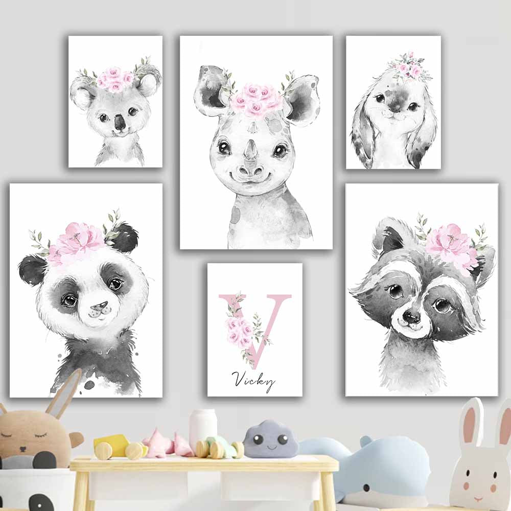 Delightful Cute Animal Poster Decoration: Vibrant, Personalized Wall Art for Kids' Rooms and Nursery Decor S04E12