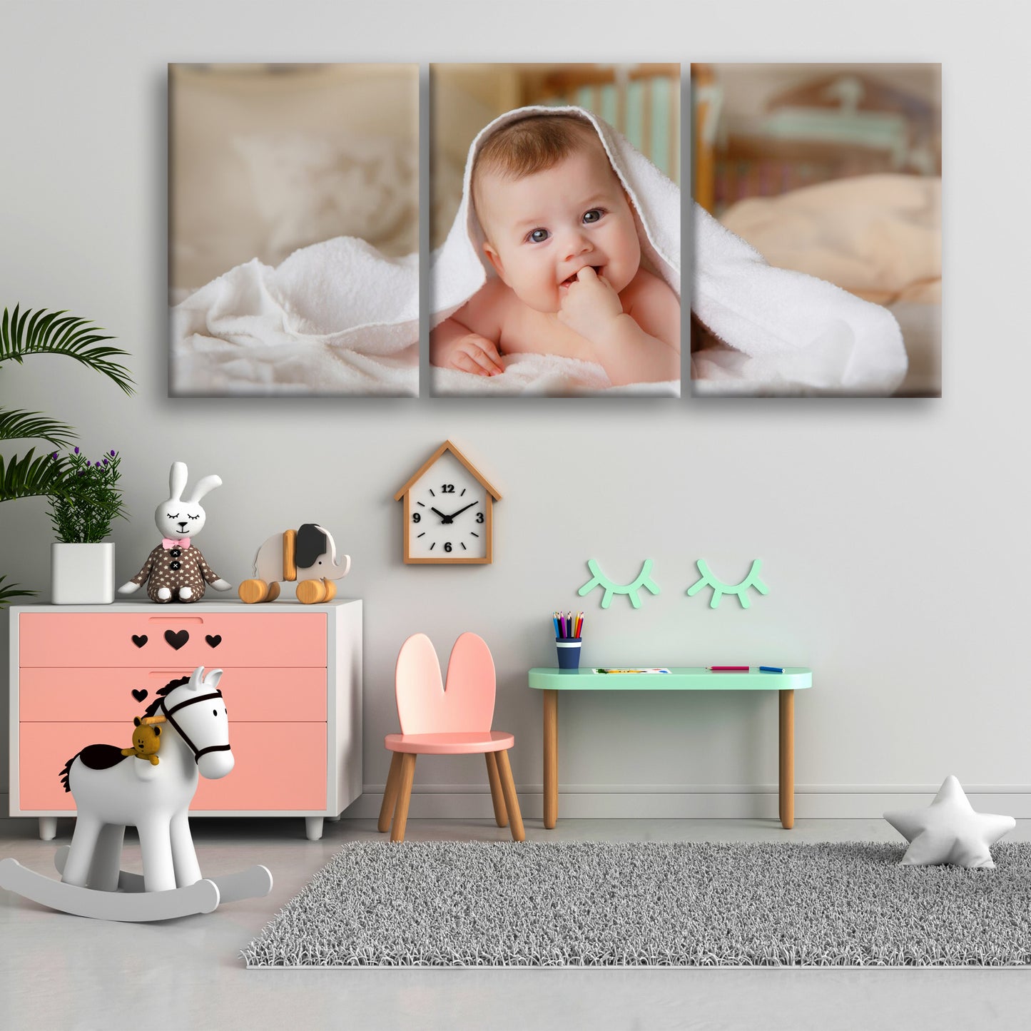 Cherubic Bliss: A Captivating Portrait of a Cute, Adorable Baby Enveloped in the Soft Embrace of a Pure White Blanket, Radiating the Purity and Innocence of Infancy - S05E97