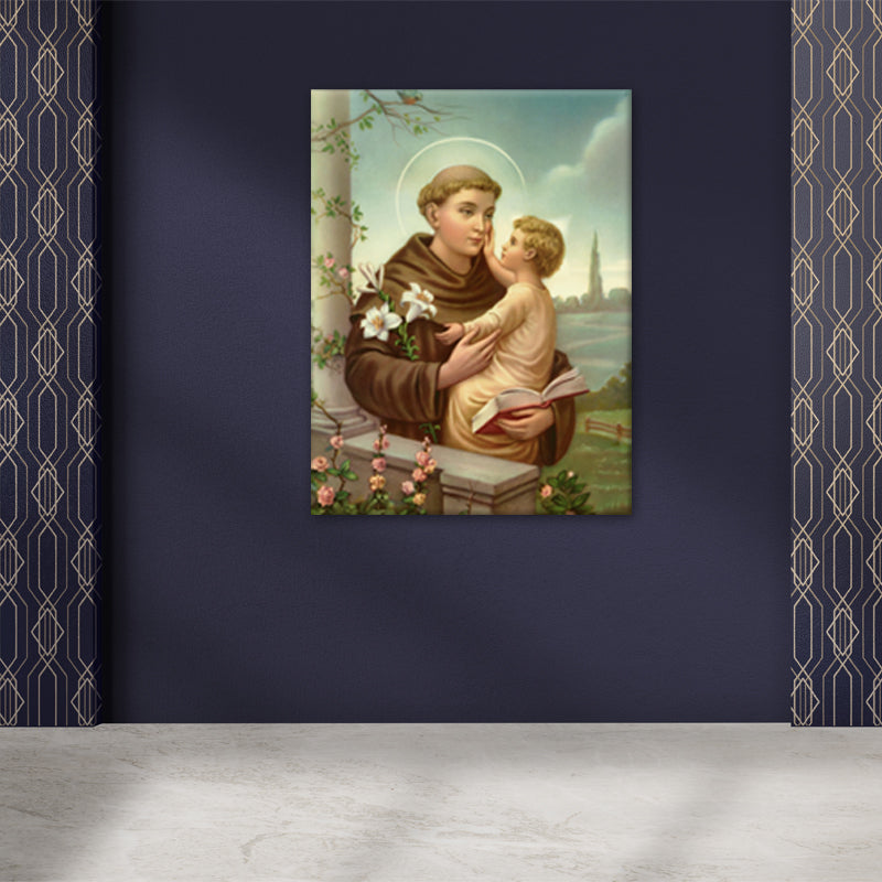 Sacred Embrace: A Touching Wall Art of St. Anthony Holding Jesus - Capturing the Bond of Spiritual Devotion and Compassion - S05E54