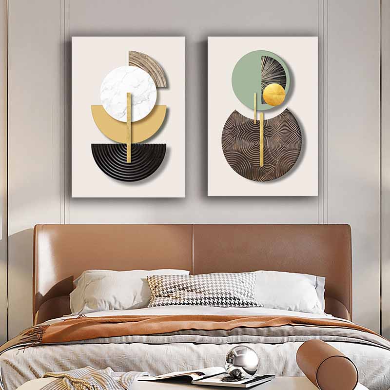 Radiant Geometry: A Modern Abstract Masterpiece of Golden Elegance - Captivating Wall Art for Contemporary Spaces S04E07