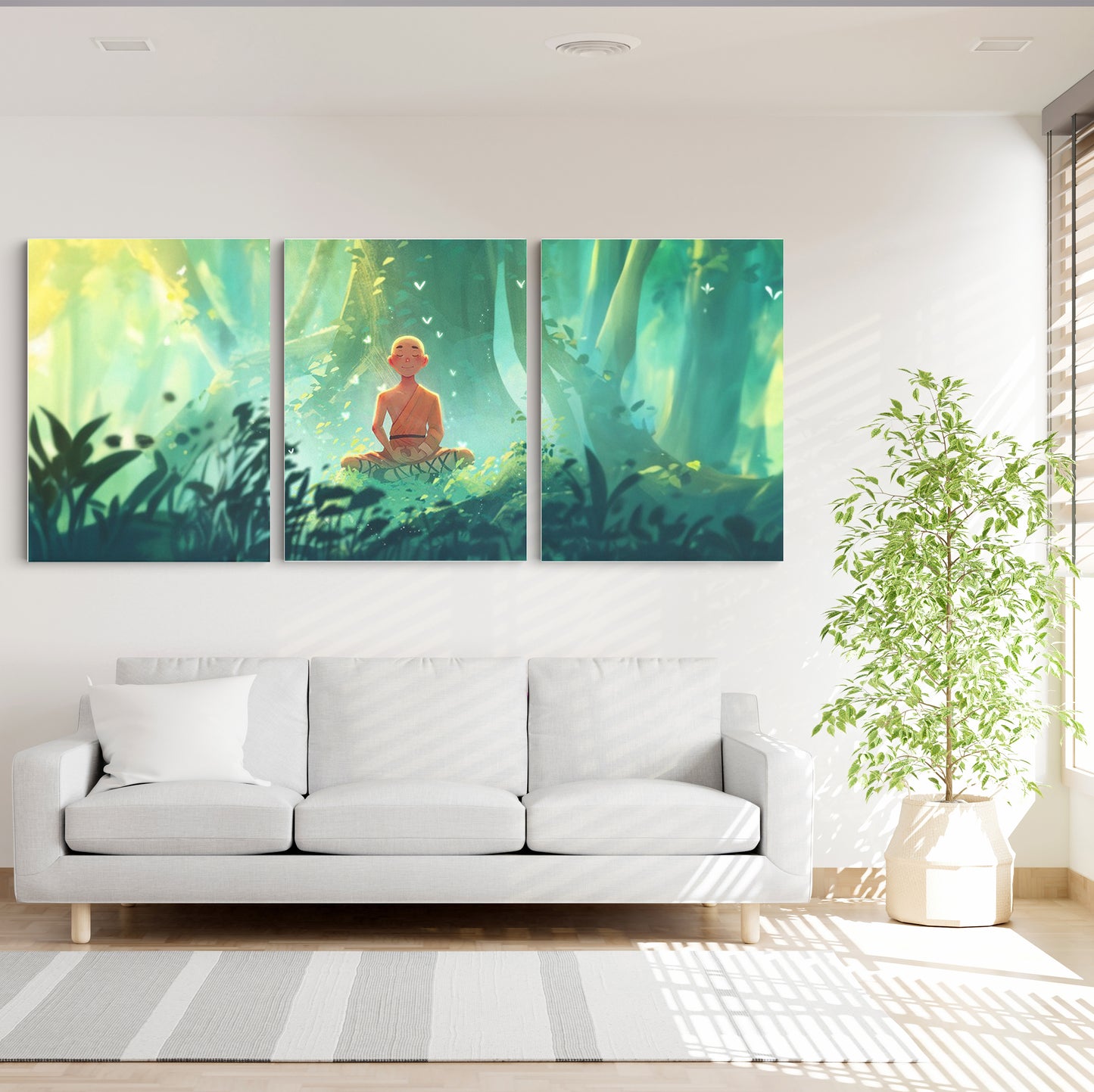 Serenity Within: Monk Meditating - Inspiring Wall Art Celebrating the Calm and Spiritual Serenity of a Meditating Monk - S06E15