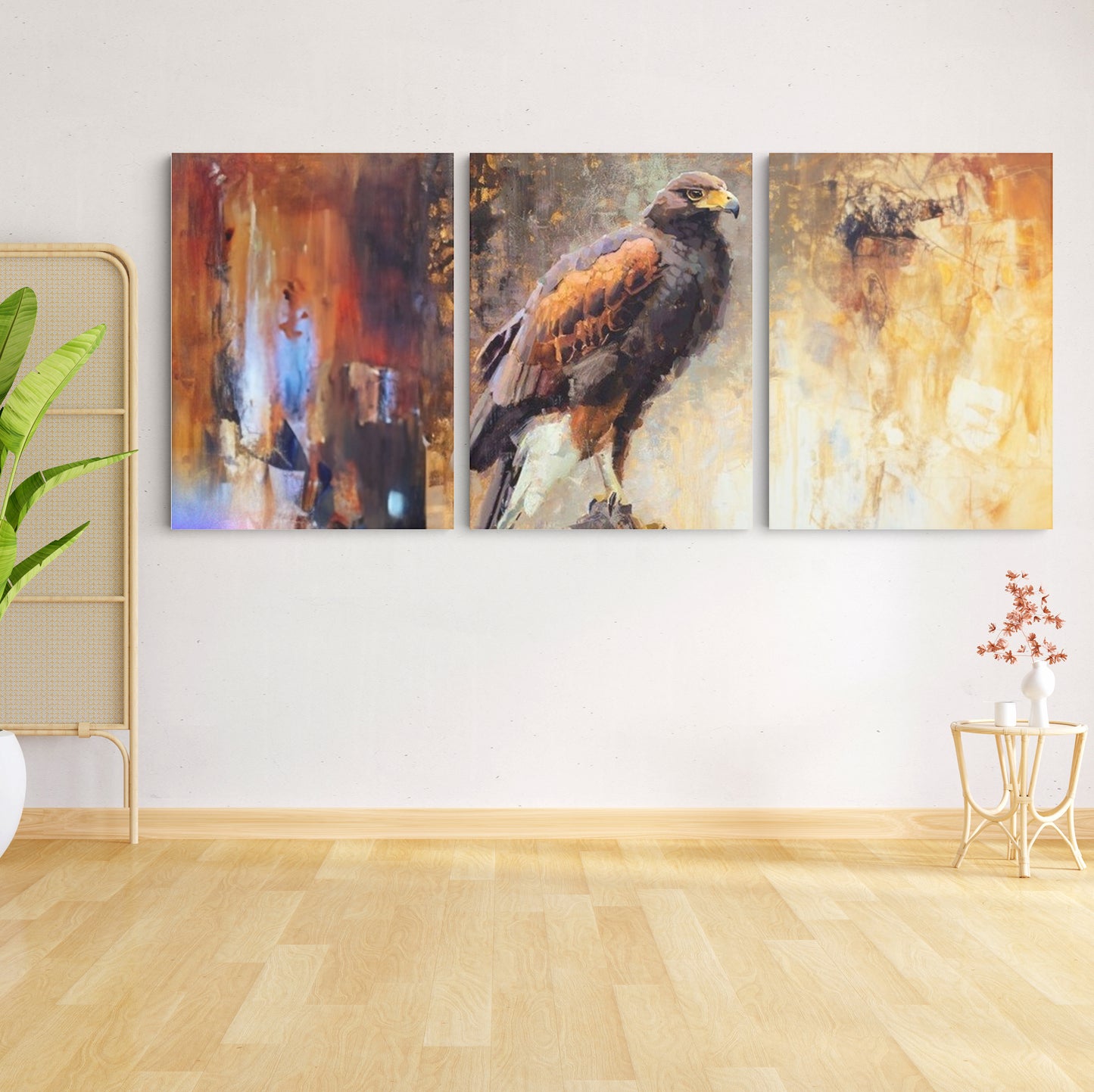 Sovereign Watch: A Wall Art Capturing a Hawk Perched on a Tree - Embrace the Majesty of Nature's Sentinel - S05E60