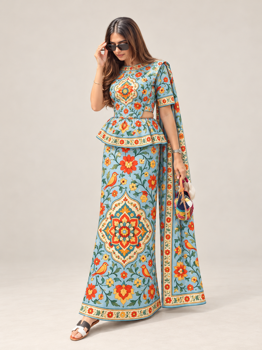 Ready made kandyan - Classic blue