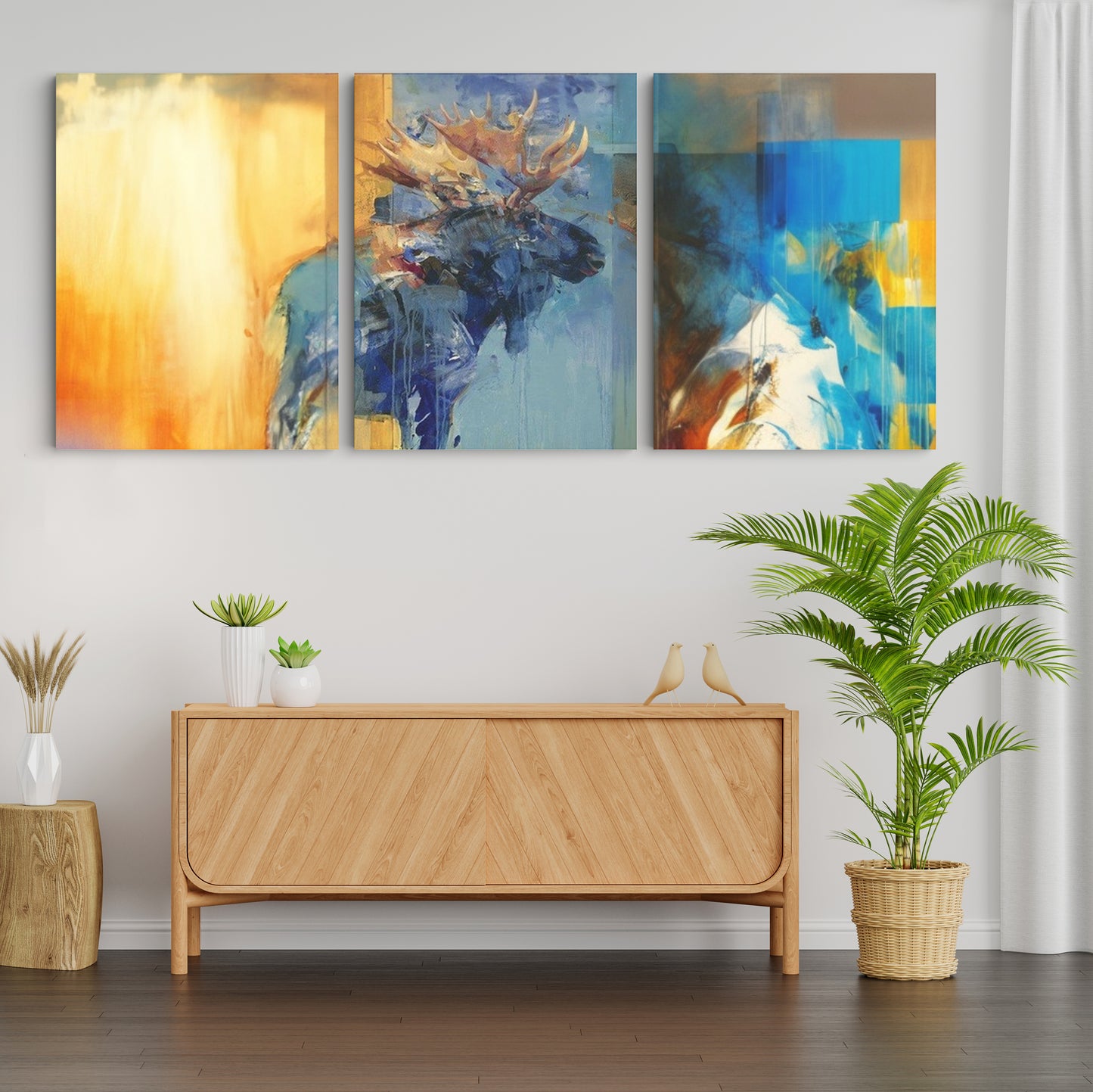 Majestic Wilderness: A Wall Art Showcasing a Captivating Painting of a Moose - Embrace the Grandeur of North American Wildlife - S05E62