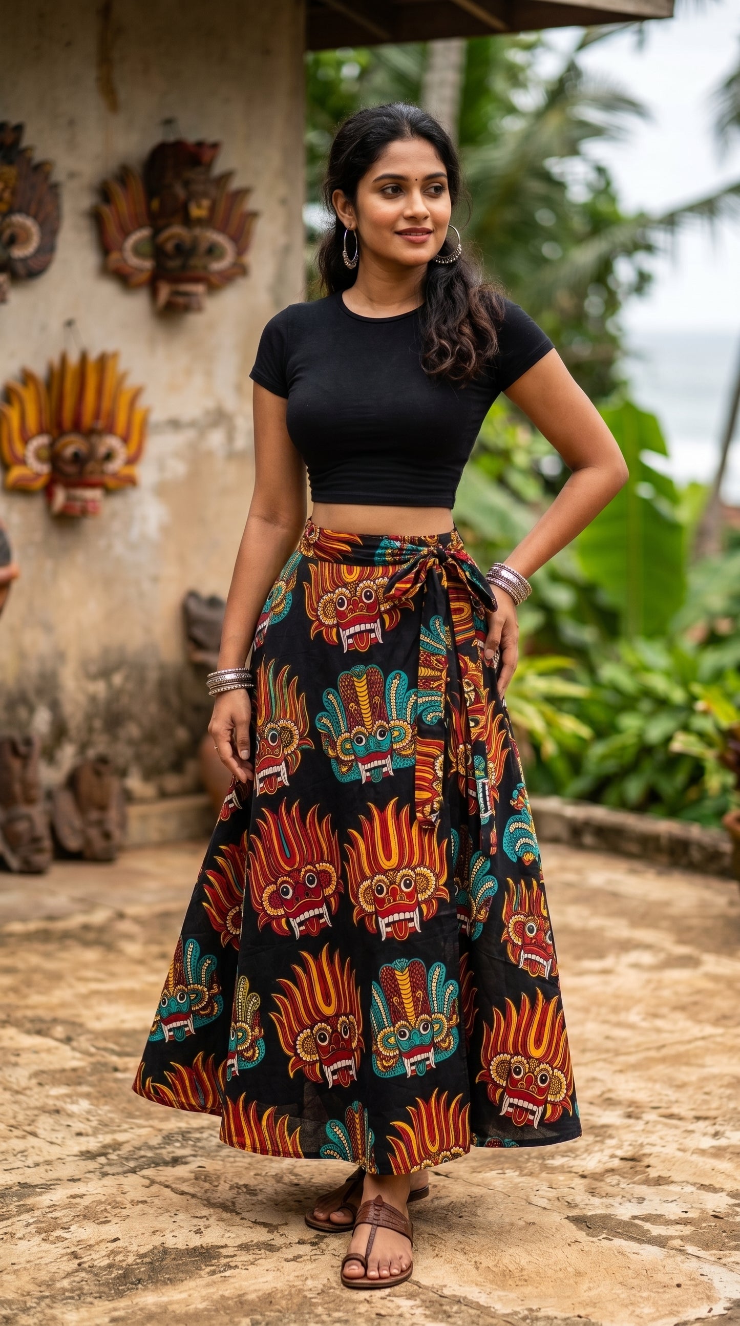 Wrap skirt - Mask Black