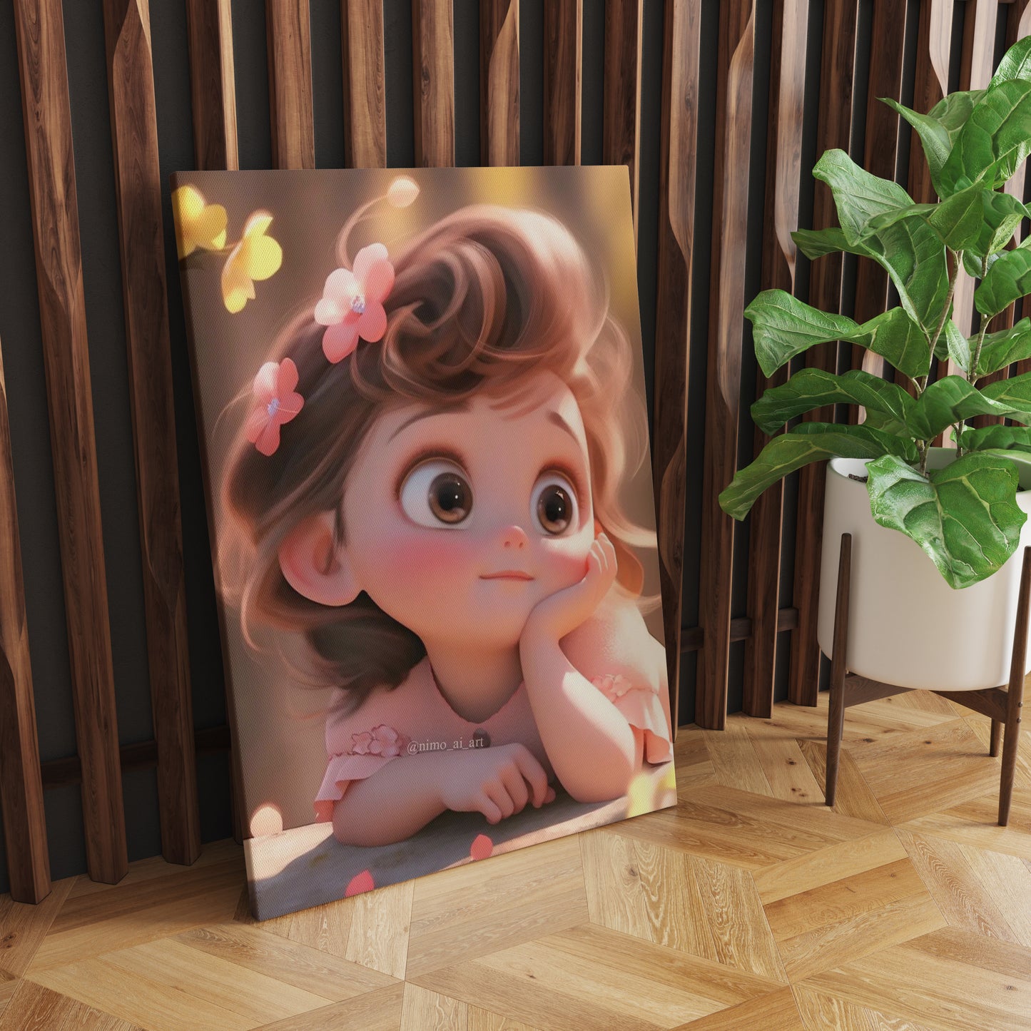 Blossoming Innocence: A Wall Art Celebrating Cute Baby Girls in a Enchanting Floral Backdrop - Embrace the Delicate Beauty of Youth and Nature's Splendor - S05E70