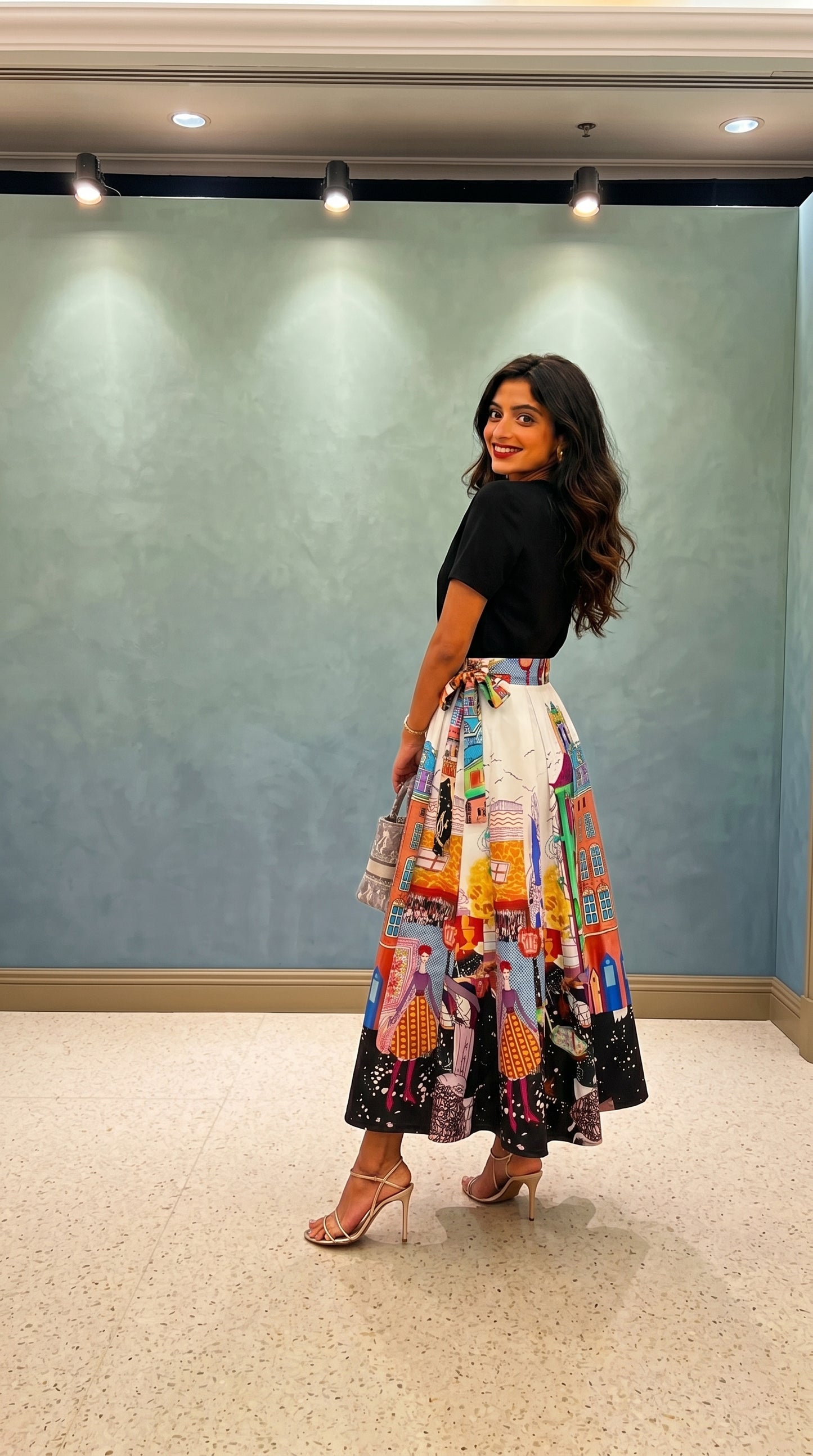 wrap skirt - Modern art black bottom