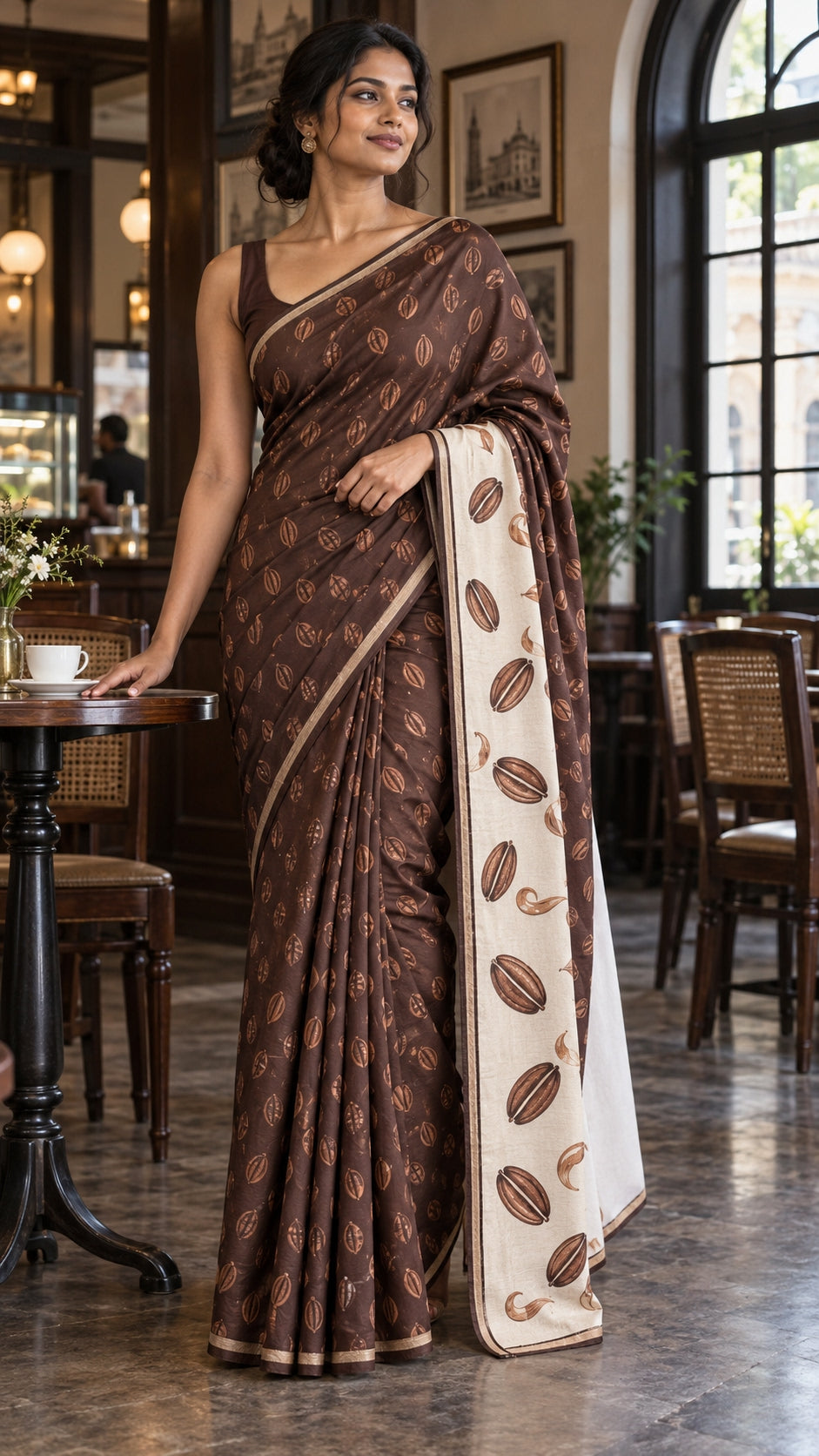 Mocha Coffee Beans Saree — DD-SAR-2610-008