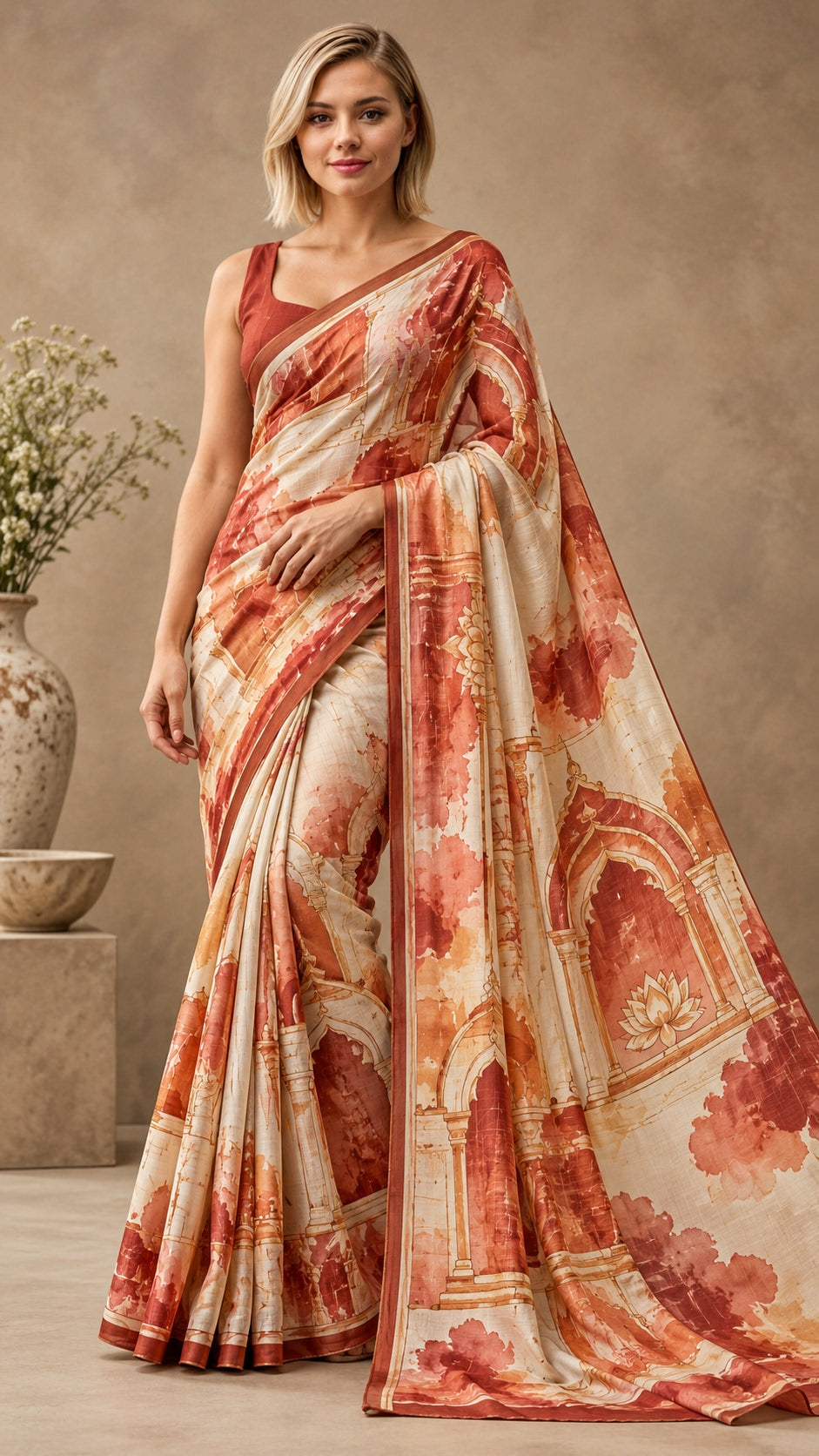Terracotta Heritage Saree — DD-SAR-2610-026