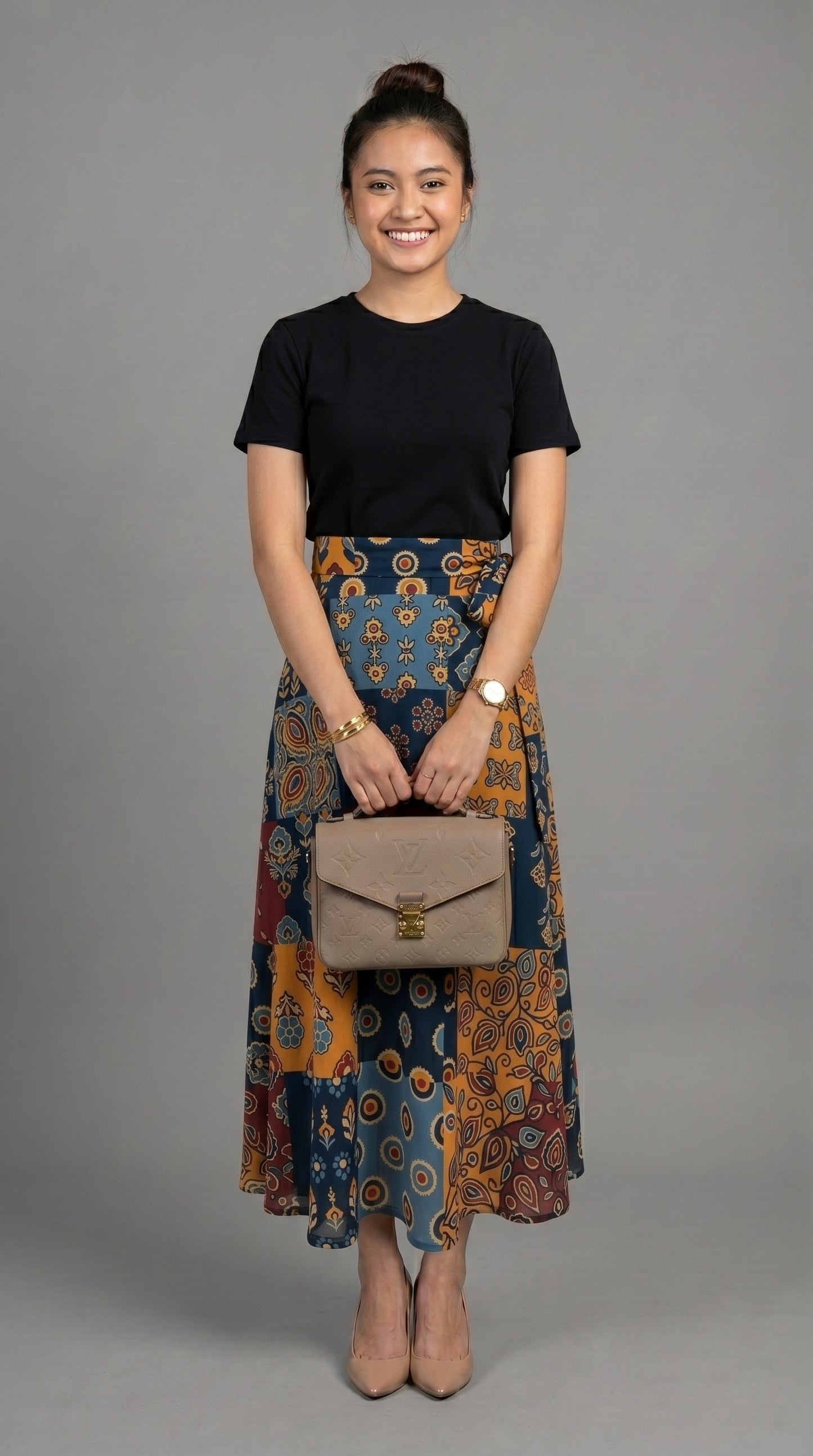 Wrap skirt - Stamp Black