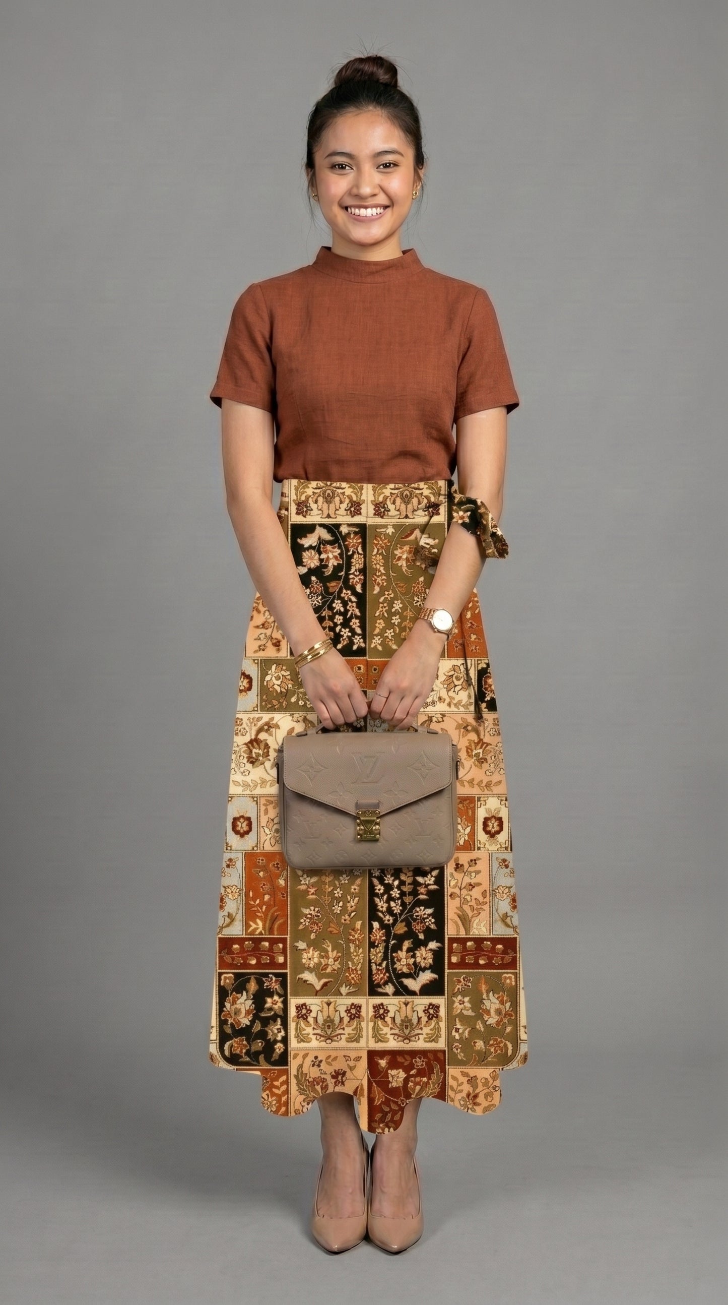 Wrap skirt - Stamp Brown