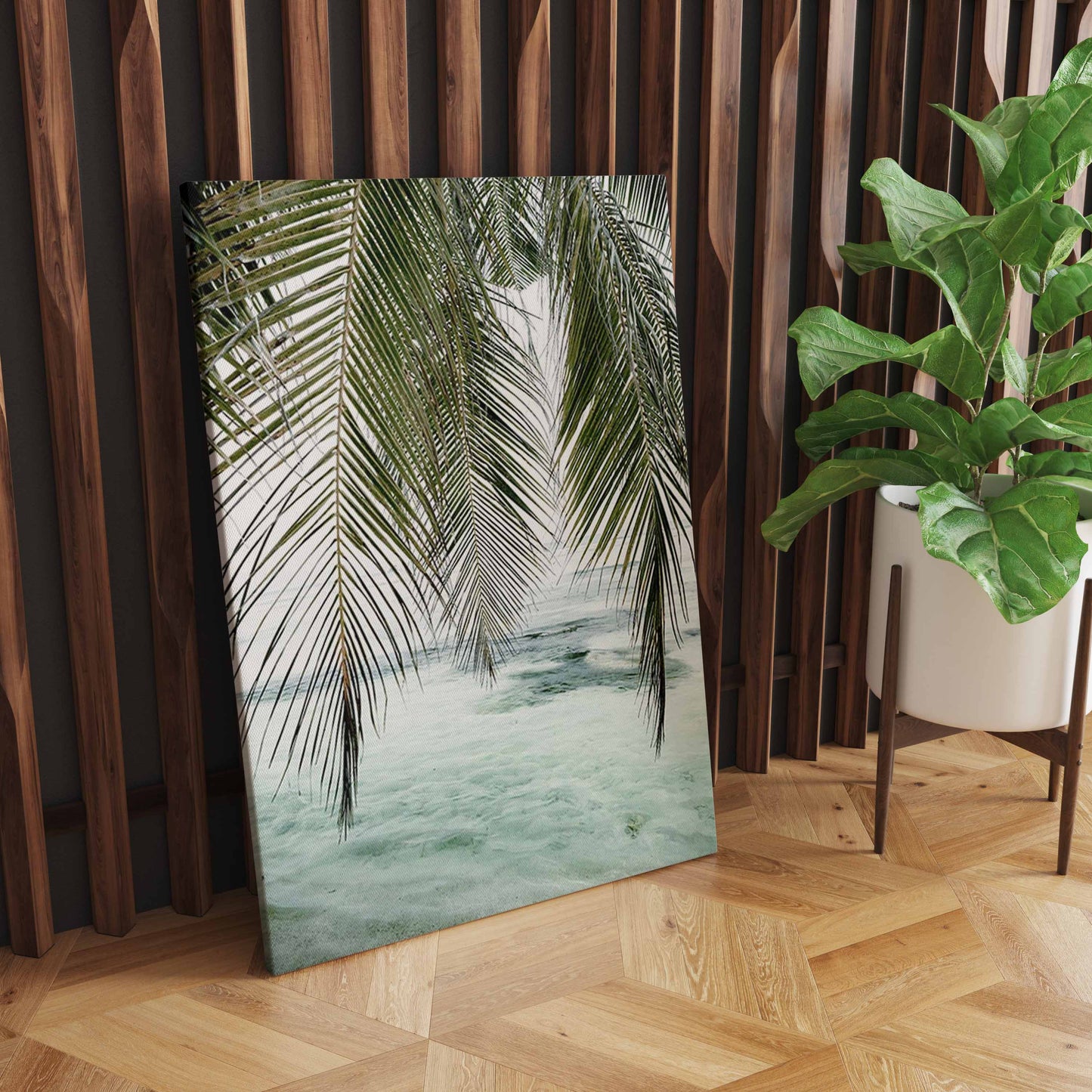 Vibrant Summer Beach Sea Ocean Wall Art, Bridge, Leaves, Turtle, Seagull - Nordic Home Decoration S04E23