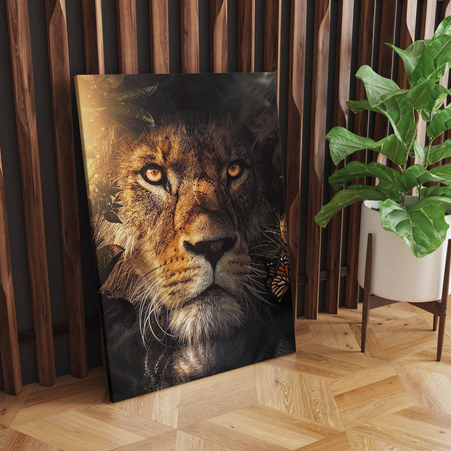 Whimsical Nordic Wildlife, Adorable Lion, Tiger, and Leopard Poster for Playful Home Decor in Bedrooms, Corridors, and Living Spaces S04E10