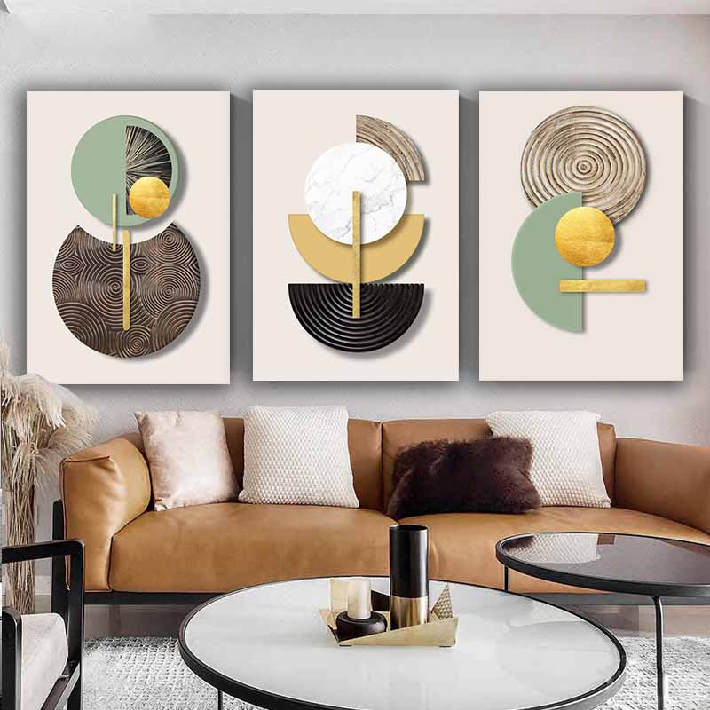 Radiant Geometry: A Modern Abstract Masterpiece of Golden Elegance - Captivating Wall Art for Contemporary Spaces S04E07