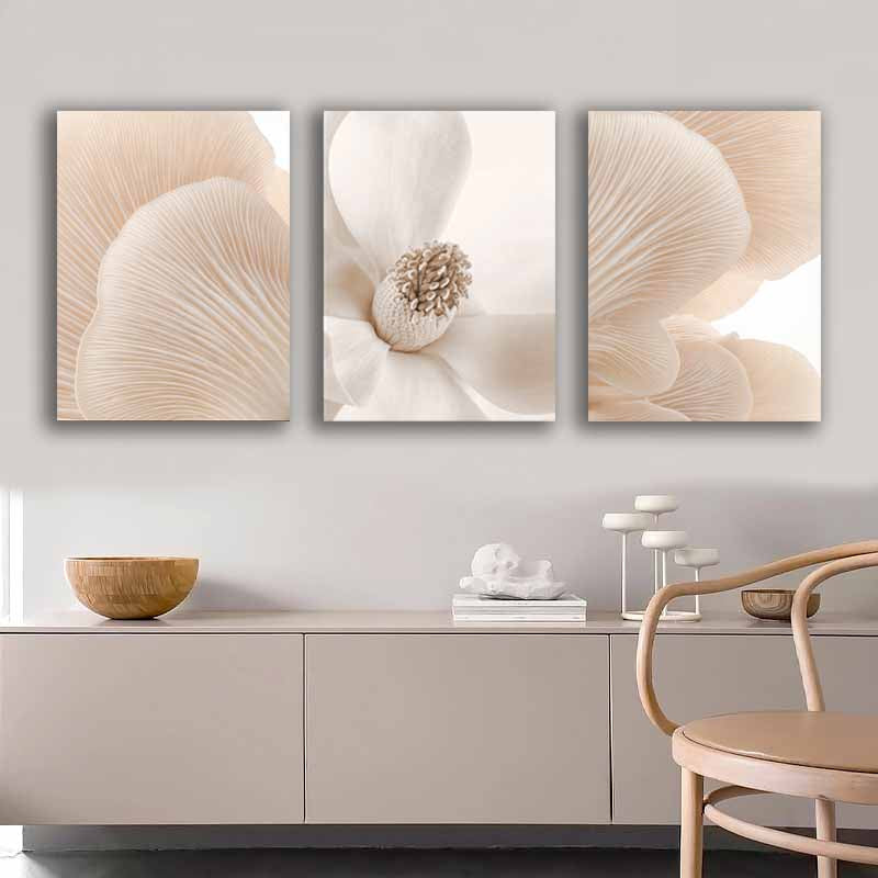 Beige Flower Grass Picture Wall Art, Nordic Minimalist Modern Home Decoration Living Room Design S04E19