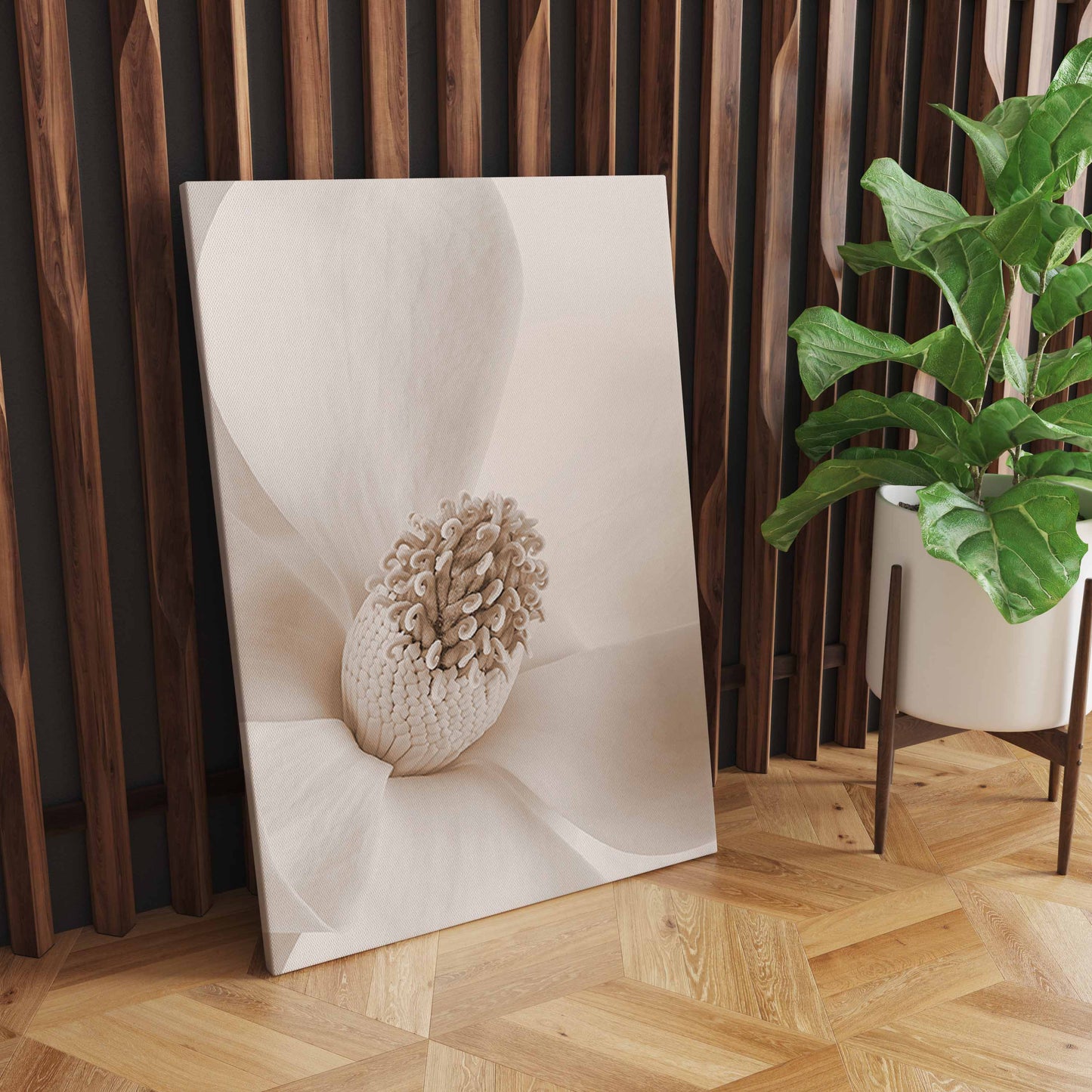 Beige Flower Grass Picture Wall Art, Nordic Minimalist Modern Home Decoration Living Room Design S04E19