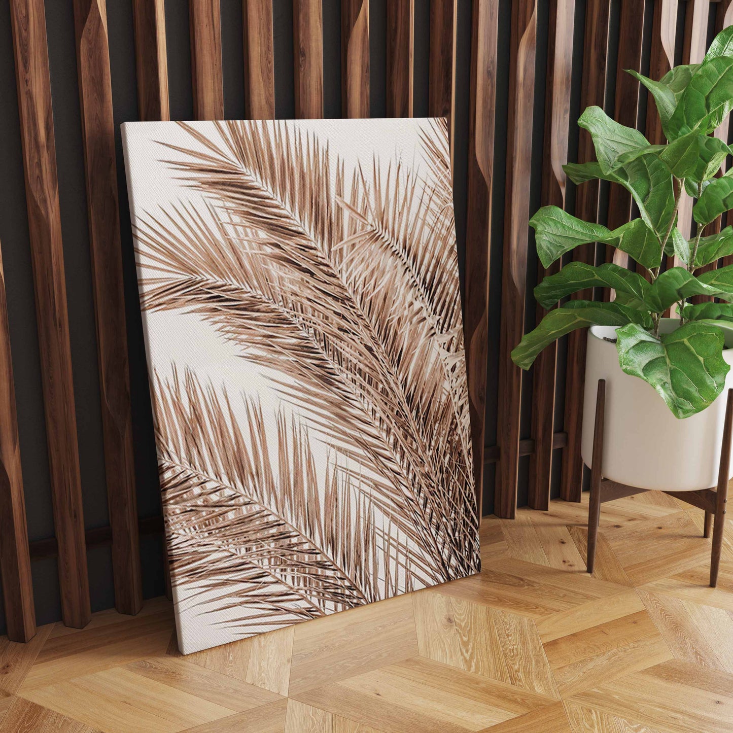 Beige Flower Grass Picture Wall Art, Nordic Minimalist Modern Home Decoration Living Room Design S04E19