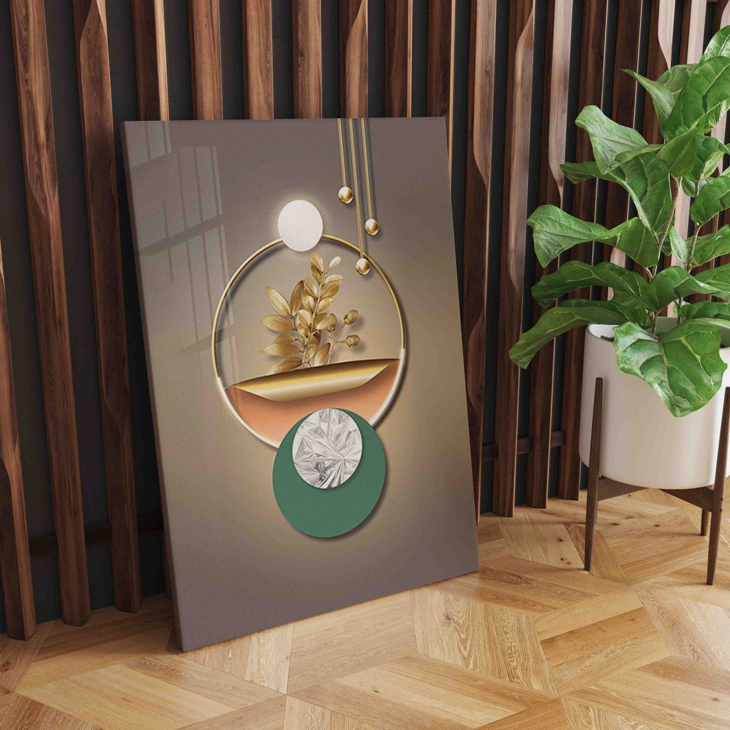 Transform Your Space with Abstract Geometric Wall Art, Modern Luxury Golden Home Decoration S04E18