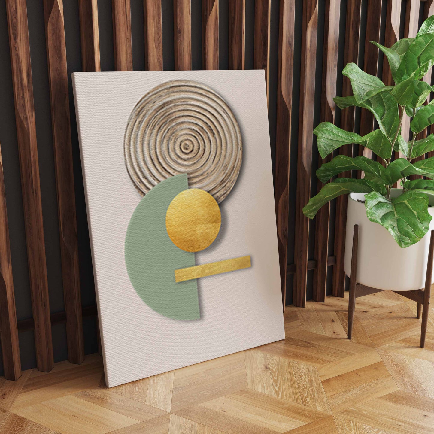 Radiant Geometry: A Modern Abstract Masterpiece of Golden Elegance - Captivating Wall Art for Contemporary Spaces S04E07