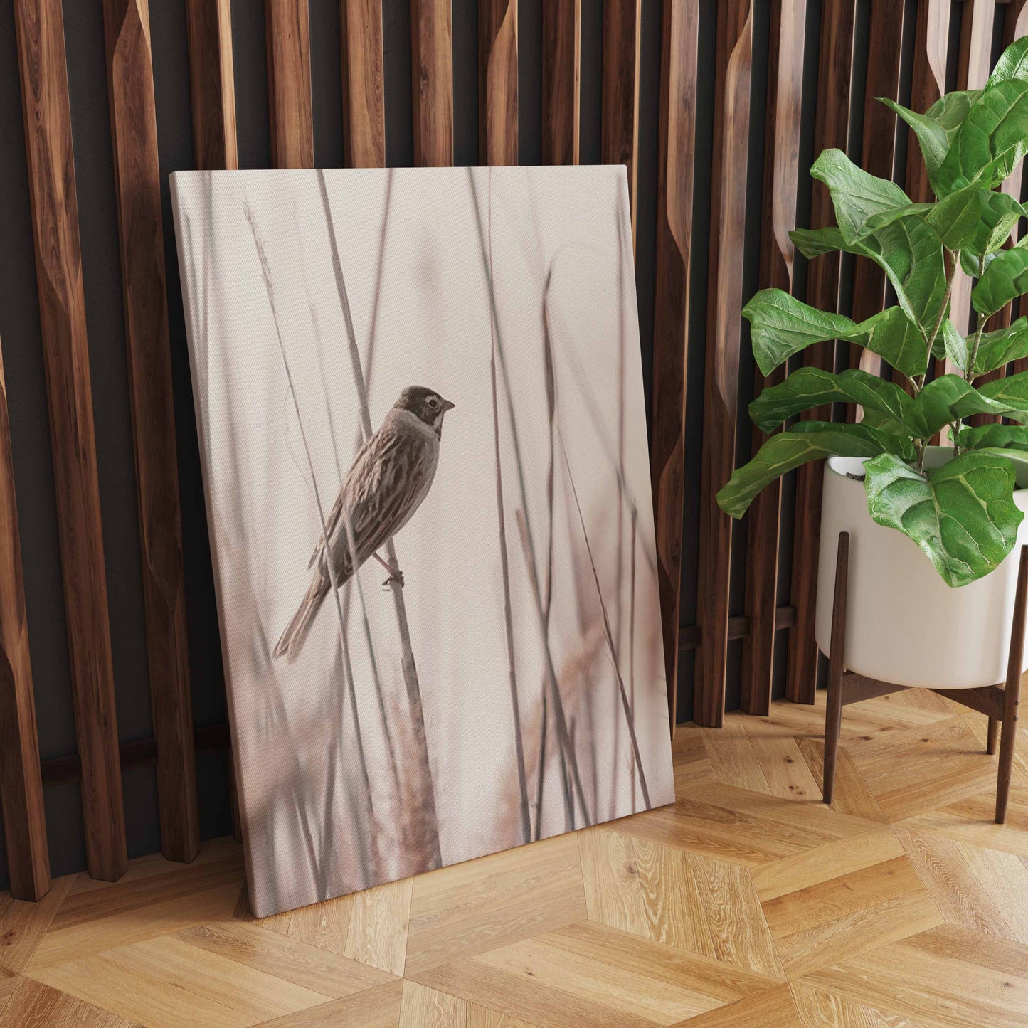 Tranquil Sunset Serenade, A Captivating Nature-Inspired Wall Art with Reeds, Birds, Flowers, and Vibrant Hues S04E08