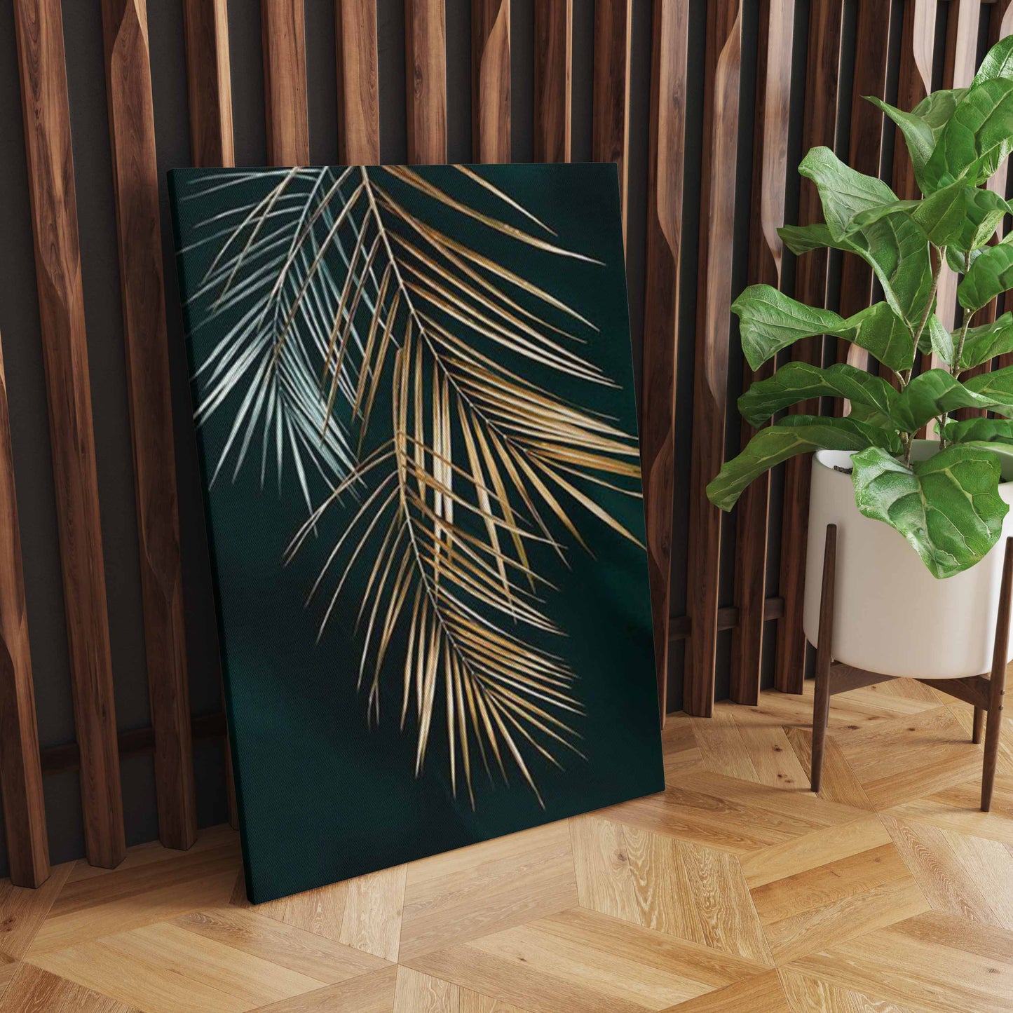 Golden Leaf and Tree Branches Wall Art, Nature-Inspired, Elegant Home Decor for Tranquil Ambiance S04E04
