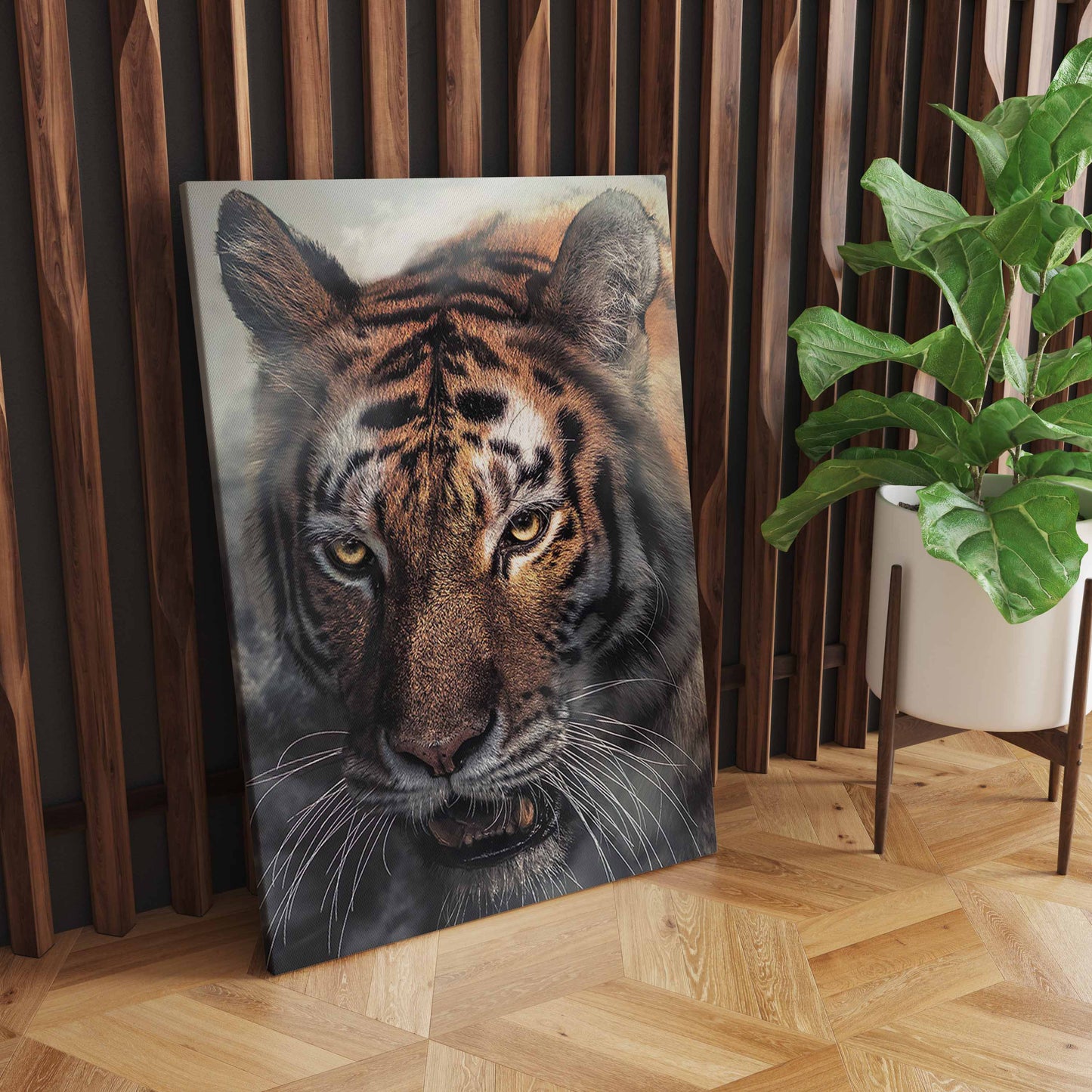 Whimsical Nordic Wildlife, Adorable Lion, Tiger, and Leopard Poster for Playful Home Decor in Bedrooms, Corridors, and Living Spaces S04E10