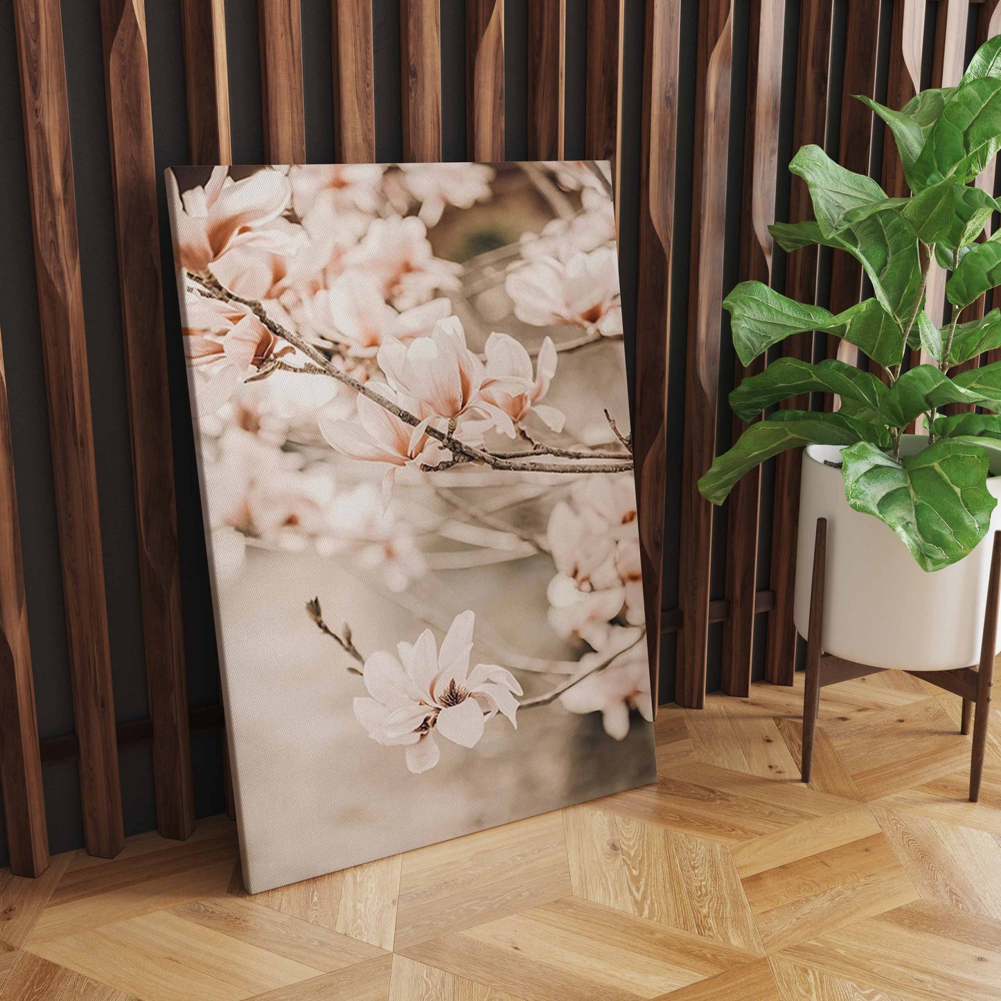 Beige Flower Grass Picture Wall Art, Nordic Minimalist Modern Home Decoration Living Room Design S04E19