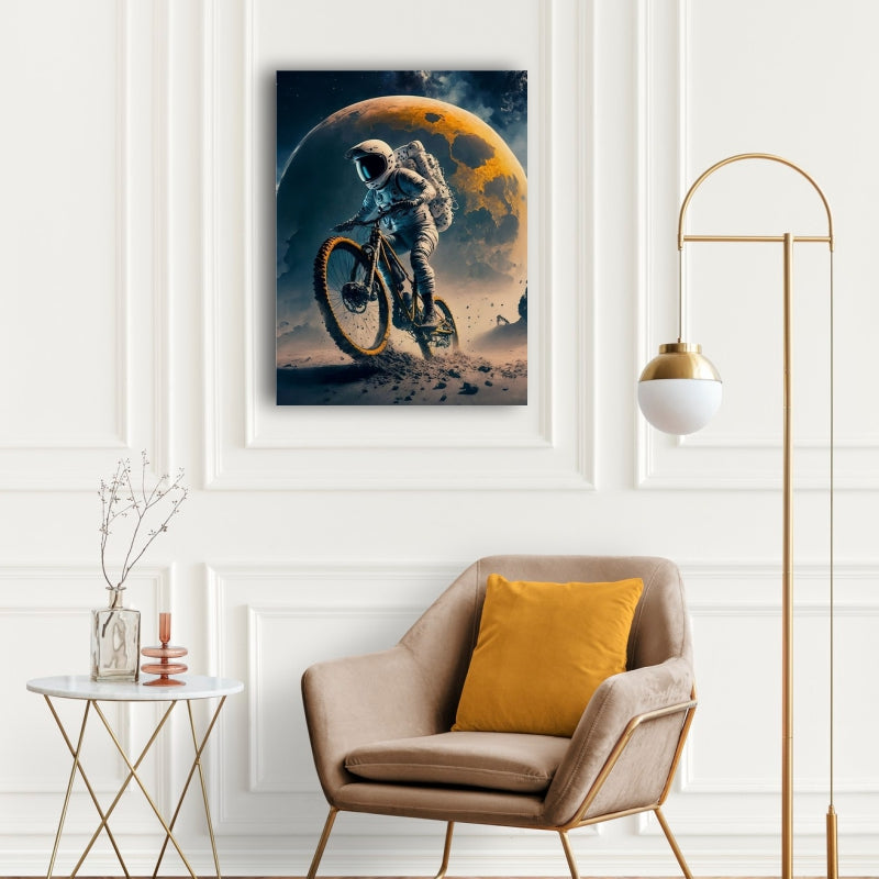 Moon Adventures: Astronaut Riding Bicycle on Moon - A Whimsical Journey Beyond the Stars - S05E19