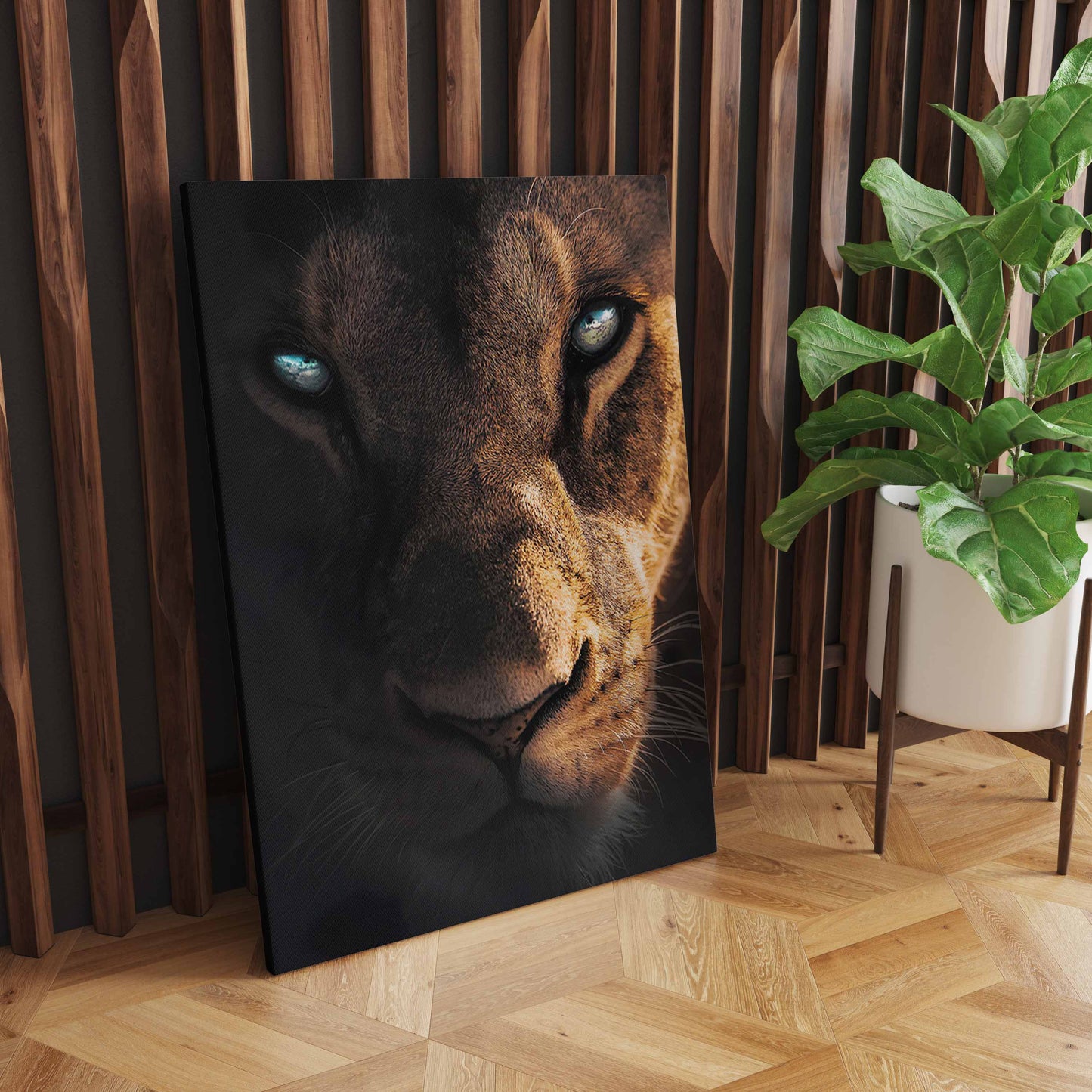 Whimsical Nordic Wildlife, Adorable Lion, Tiger, and Leopard Poster for Playful Home Decor in Bedrooms, Corridors, and Living Spaces S04E10
