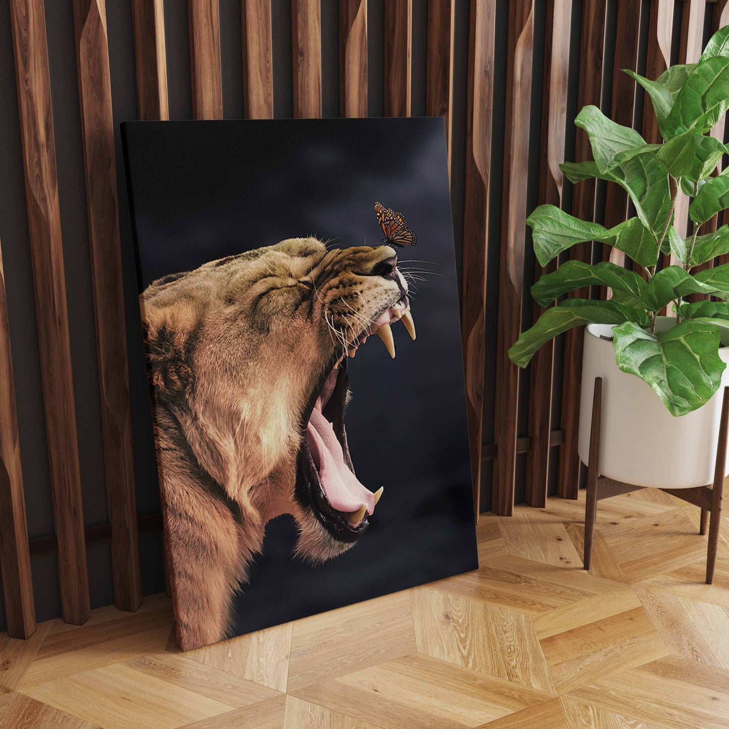 Whimsical Nordic Wildlife, Adorable Lion, Tiger, and Leopard Poster for Playful Home Decor in Bedrooms, Corridors, and Living Spaces S04E10