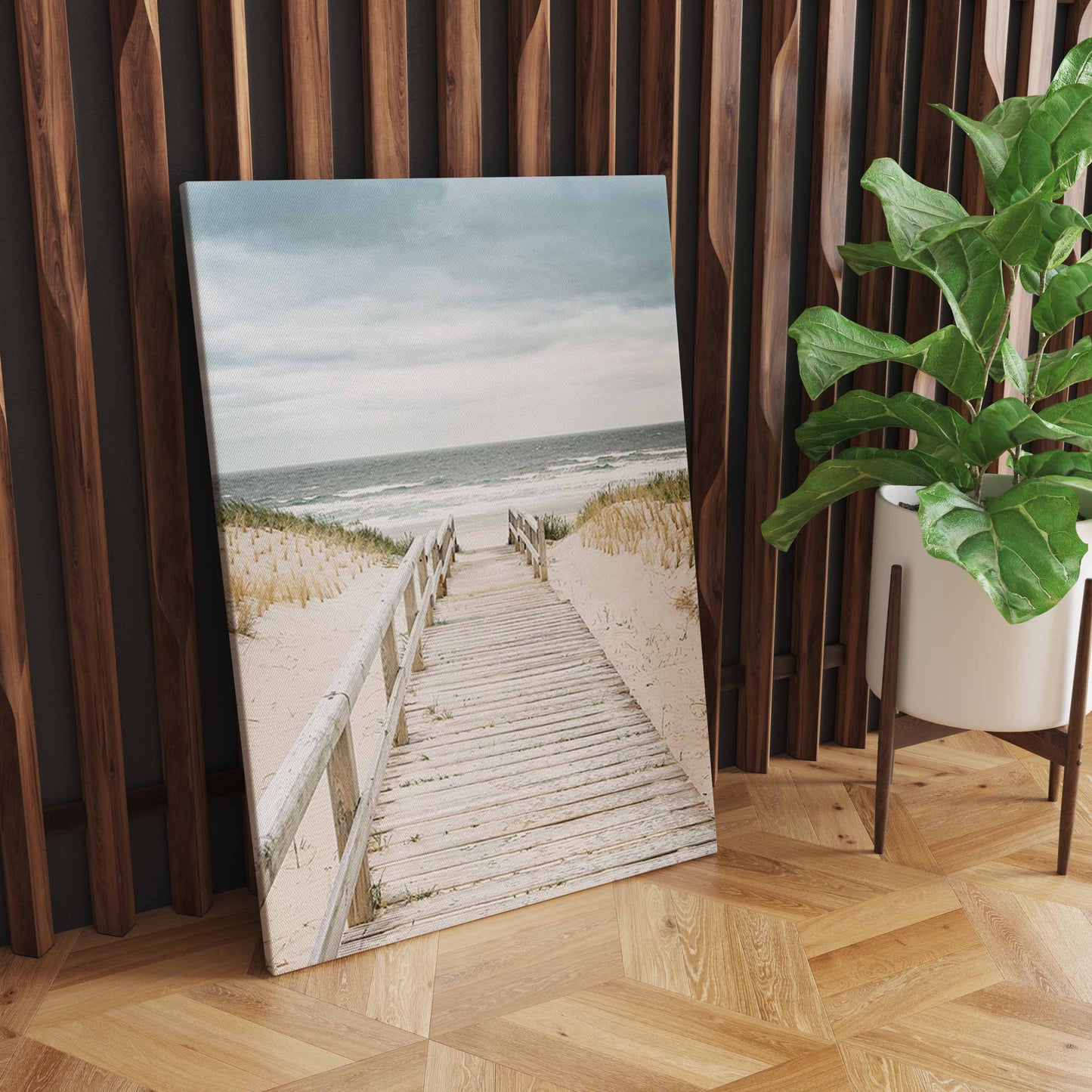 Vibrant Summer Beach Sea Ocean Wall Art, Bridge, Leaves, Turtle, Seagull - Nordic Home Decoration S04E23