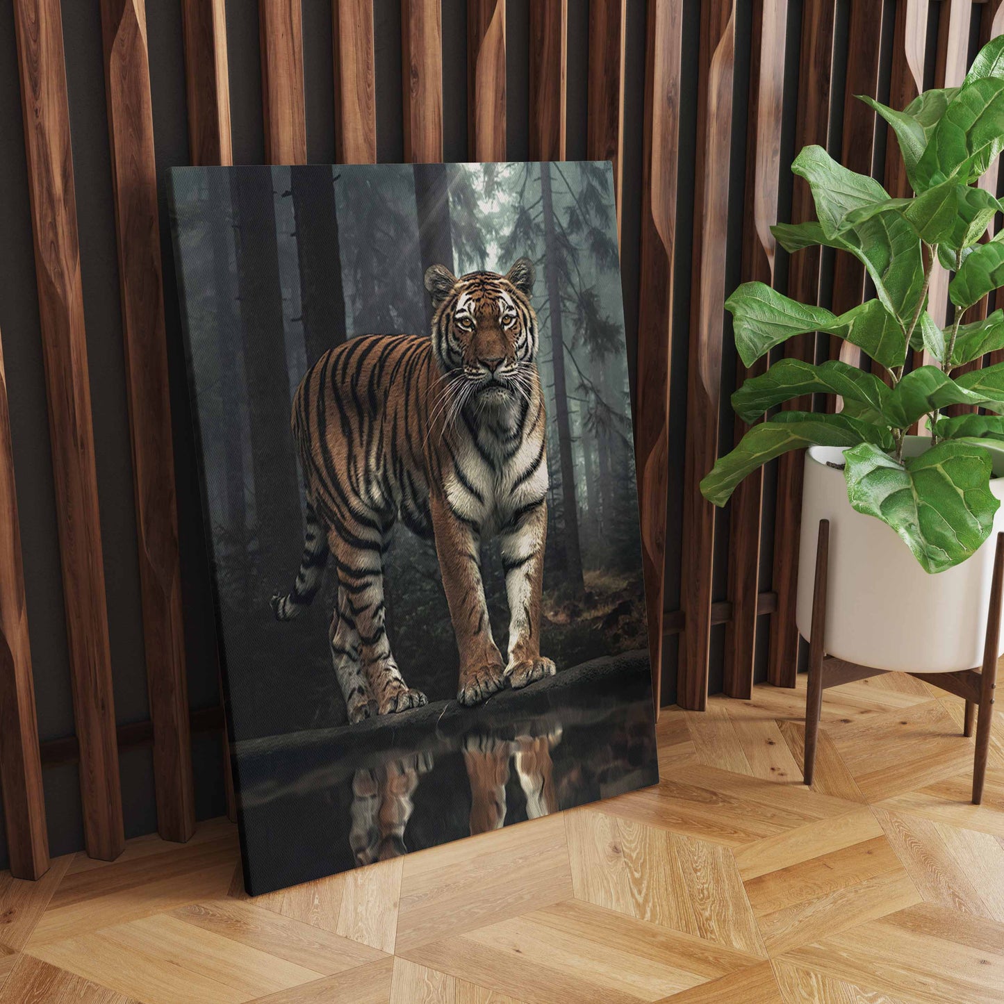 Whimsical Nordic Wildlife, Adorable Lion, Tiger, and Leopard Poster for Playful Home Decor in Bedrooms, Corridors, and Living Spaces S04E10