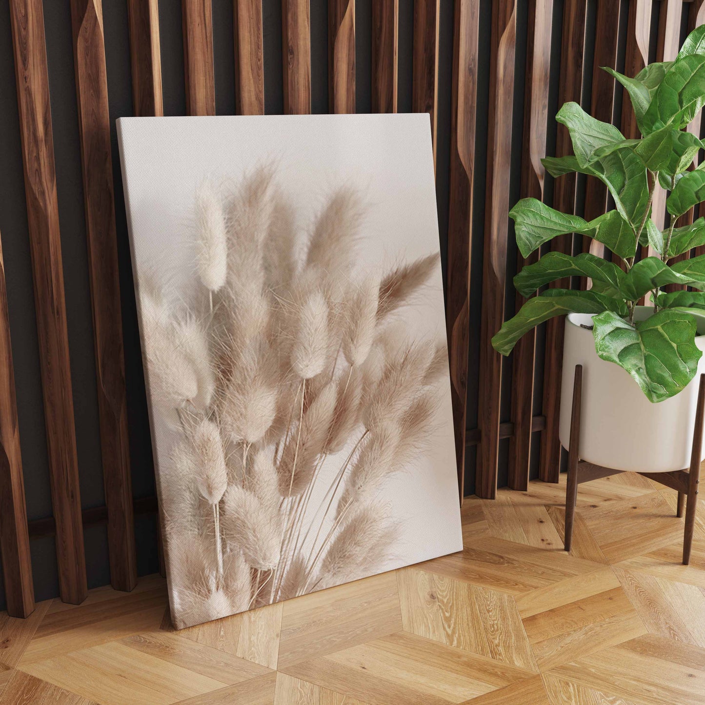 Beige Flower Grass Picture Wall Art, Nordic Minimalist Modern Home Decoration Living Room Design S04E19