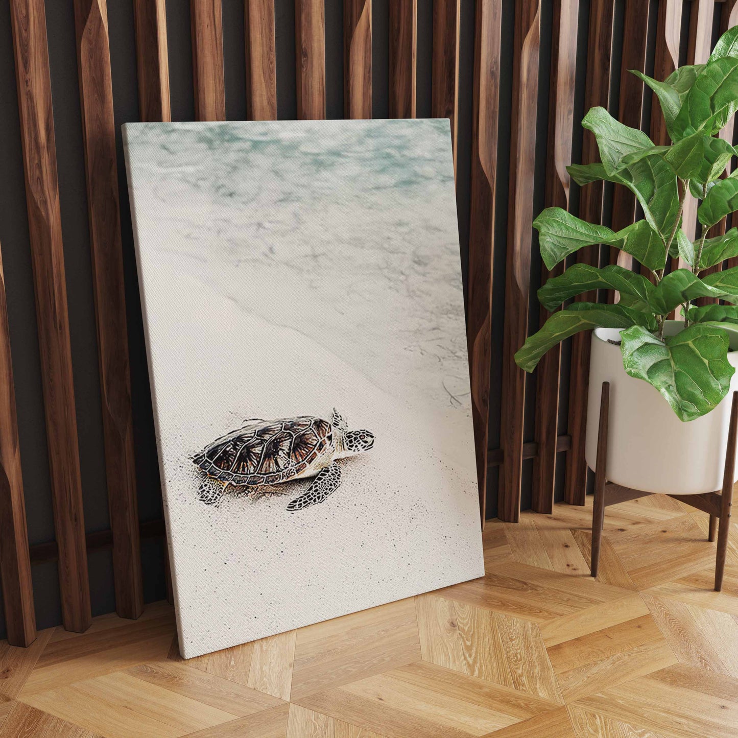 Vibrant Summer Beach Sea Ocean Wall Art, Bridge, Leaves, Turtle, Seagull - Nordic Home Decoration S04E23