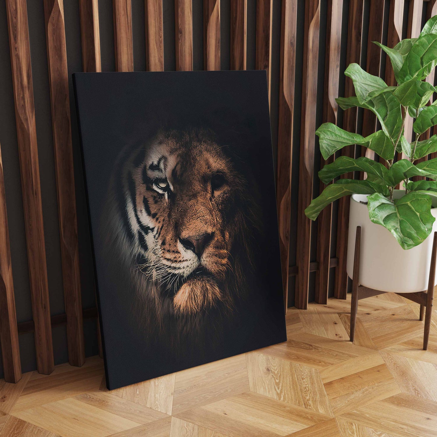 Whimsical Nordic Wildlife, Adorable Lion, Tiger, and Leopard Poster for Playful Home Decor in Bedrooms, Corridors, and Living Spaces S04E10