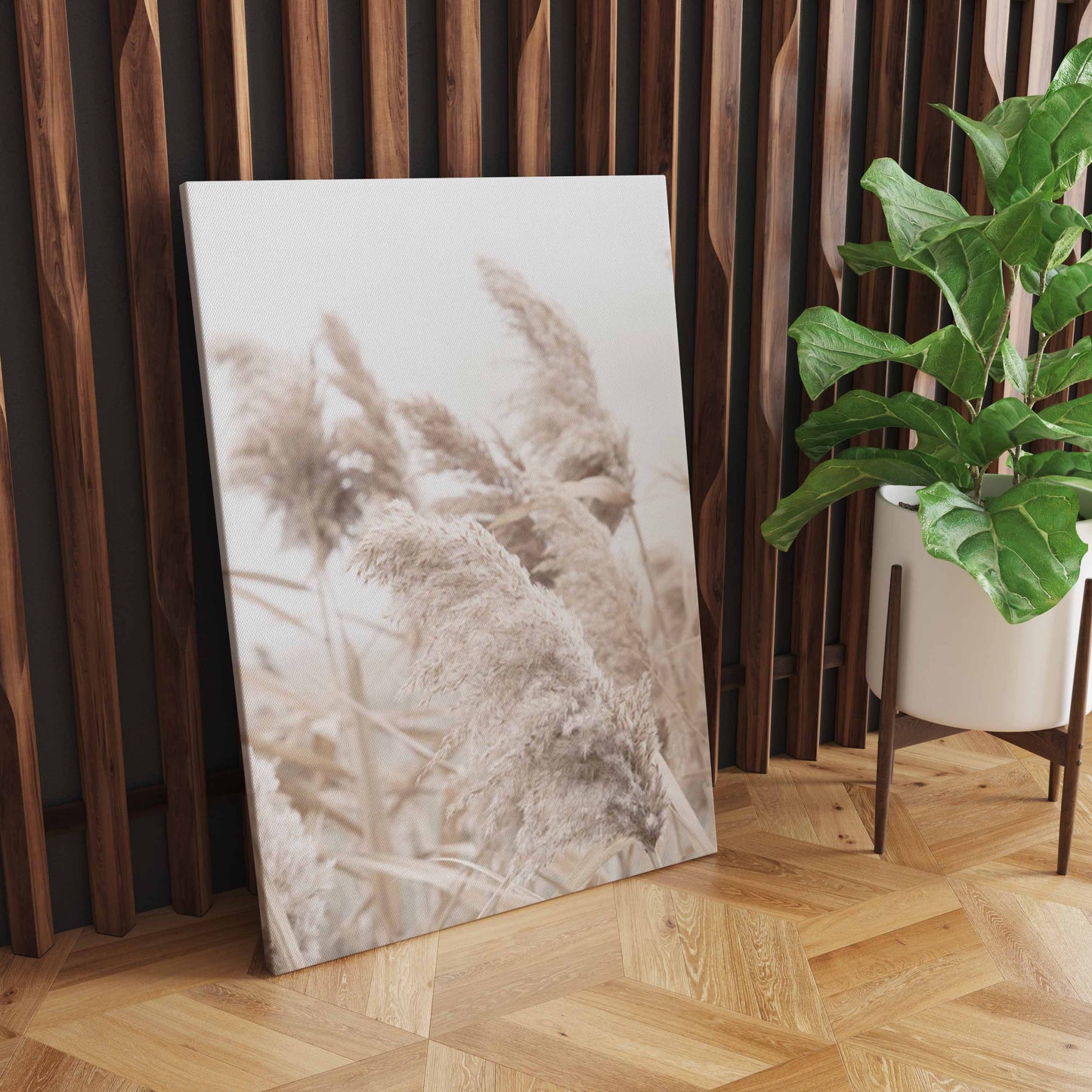 Tranquil Sunset Serenade, A Captivating Nature-Inspired Wall Art with Reeds, Birds, Flowers, and Vibrant Hues S04E08