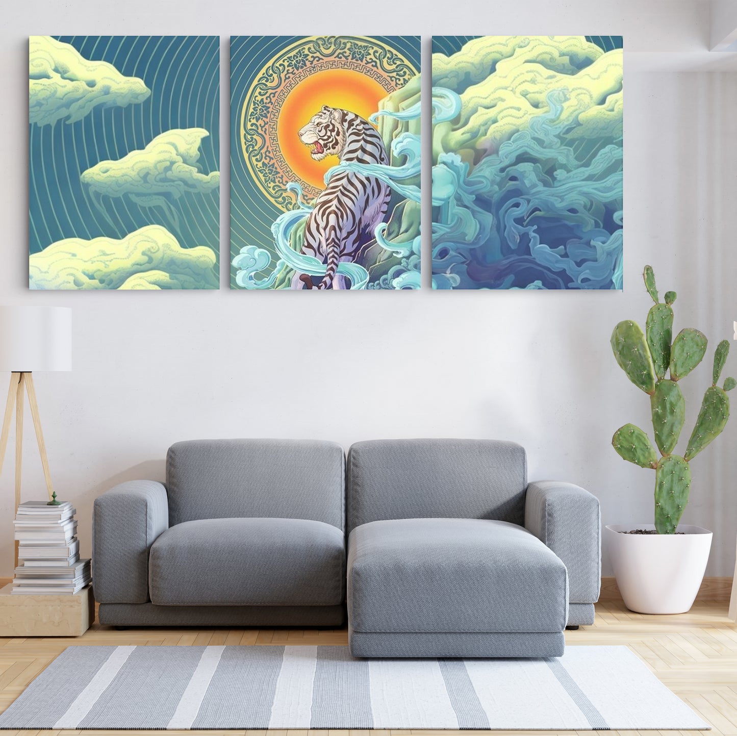 Radiant Roar: A Wall Art Celebrating the Tiger in Chinese Festival Splendor - Embrace the Elegance of Tradition and Power - S05E63