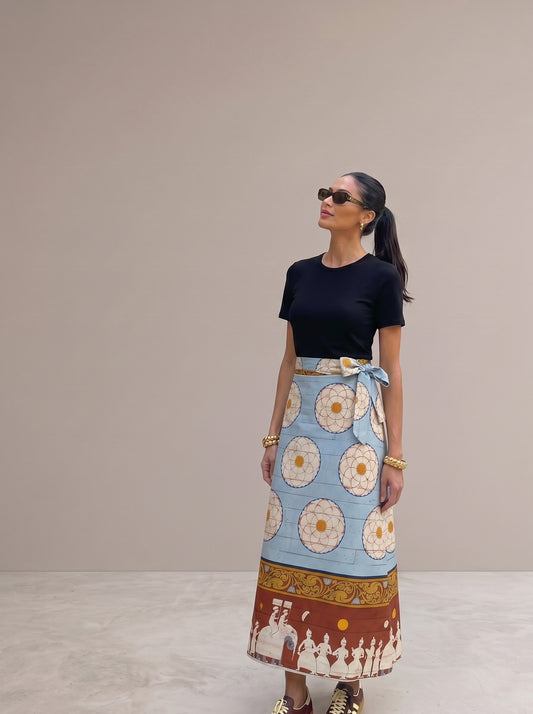 Wrap skirt - Traditional light blue
