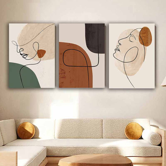 Captivating Abstract Matisse Face Line Art Wall Design - Nordic Color Block Living Room Home Decor S04E32