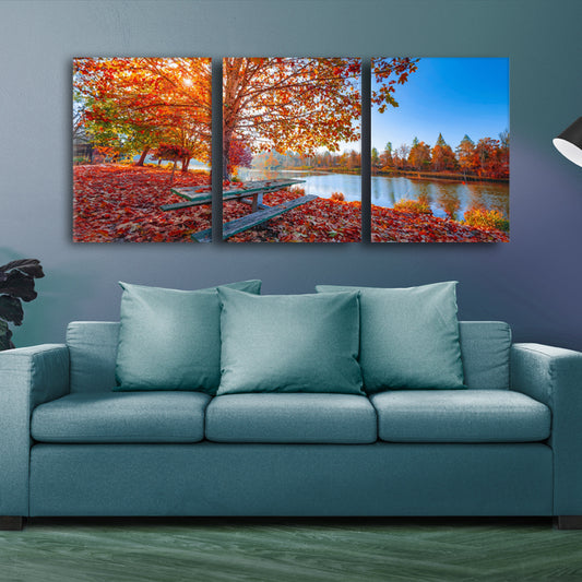 Autumn Serenity: Captivating Wall Art of a Tranquil Lake View Amidst the Season's Splendor - S05E40