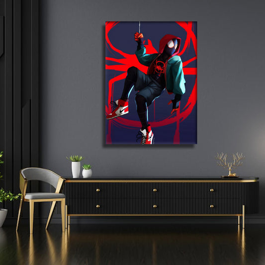 Swinging Through the Multiverse: Miles Morales Spider-Man in Action, Gripping His Trusty Webstring, - S05E100