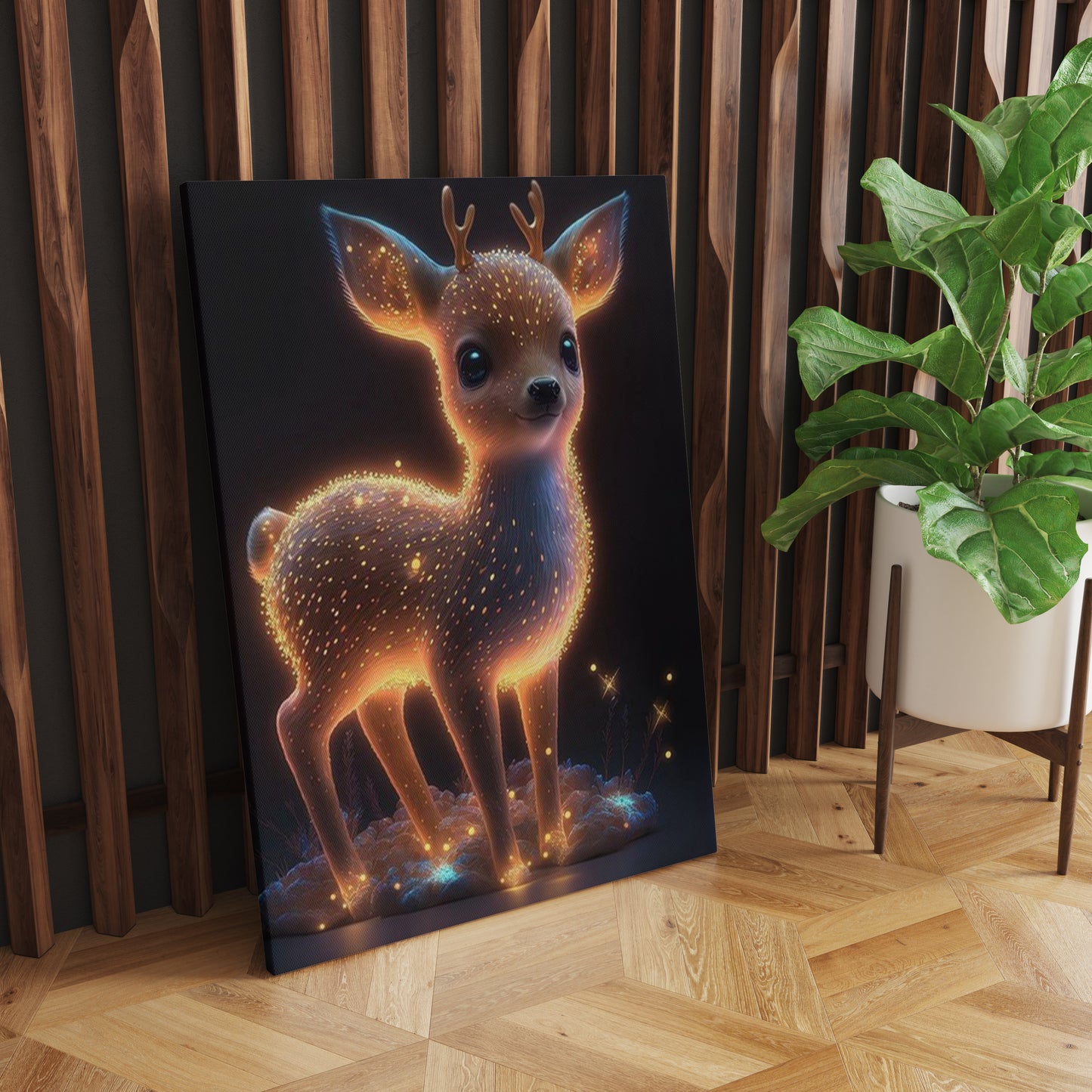 Luminous Innocence: Glowing Baby Deer - Enchanting Wall Art Celebrating the Radiant Beauty of Nature's Delicate Life Forms - S06E03