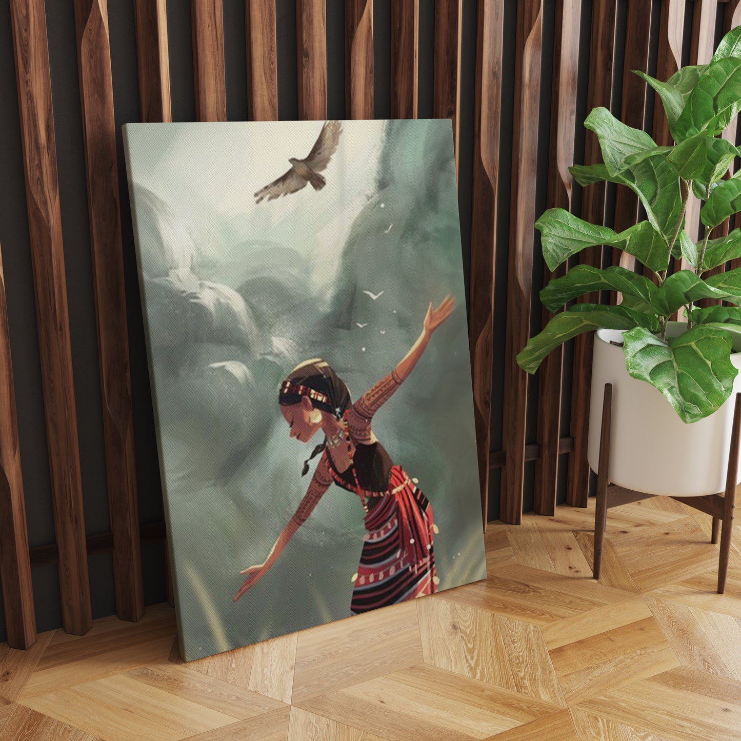 Boundless Freedom: Girl Embracing Nature's Majesty - Inspiring Wall Art Depicting the Joyful Harmony Between a Girl and Majestic Eagles in the Sky - S06E02